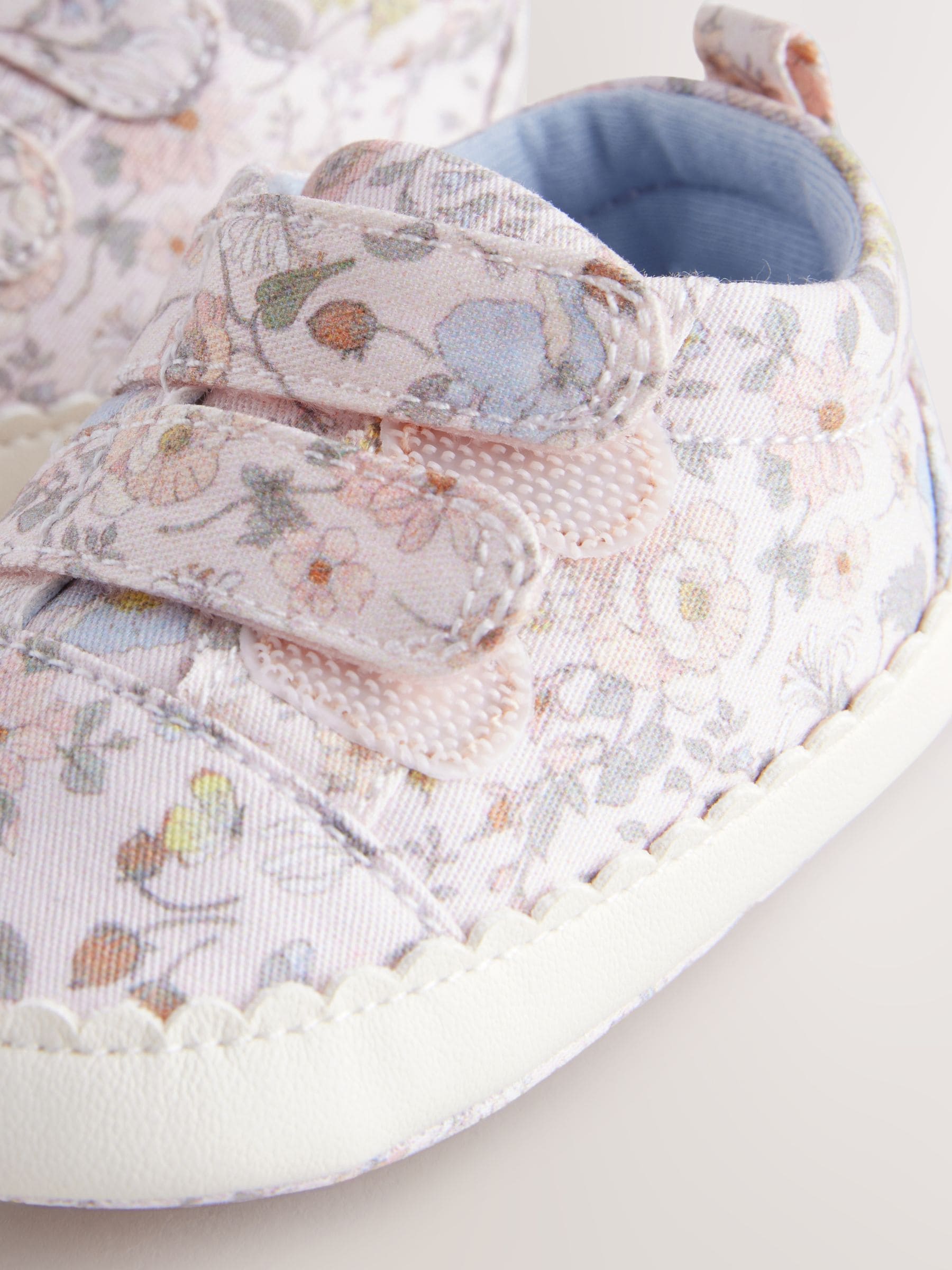 Pink Floral Touch Fasten Baby Trainers (0-24mths)