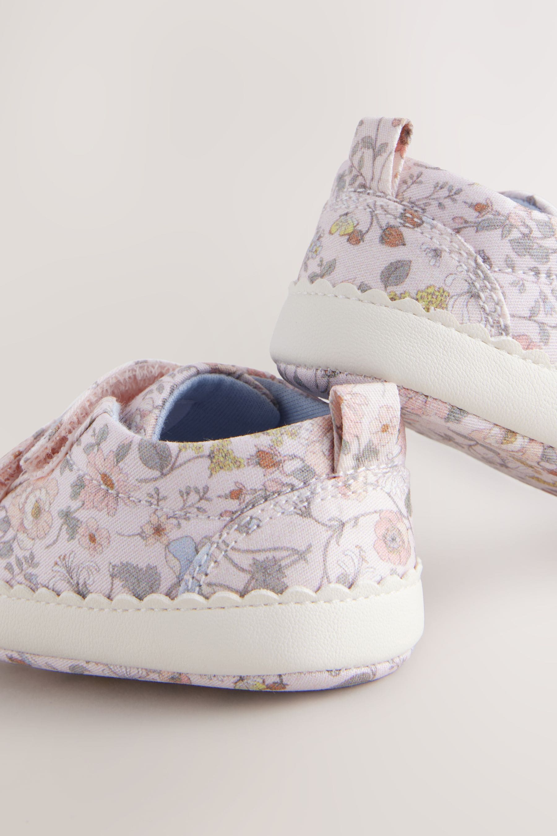 Pink Floral Touch Fasten Baby Trainers (0-24mths)