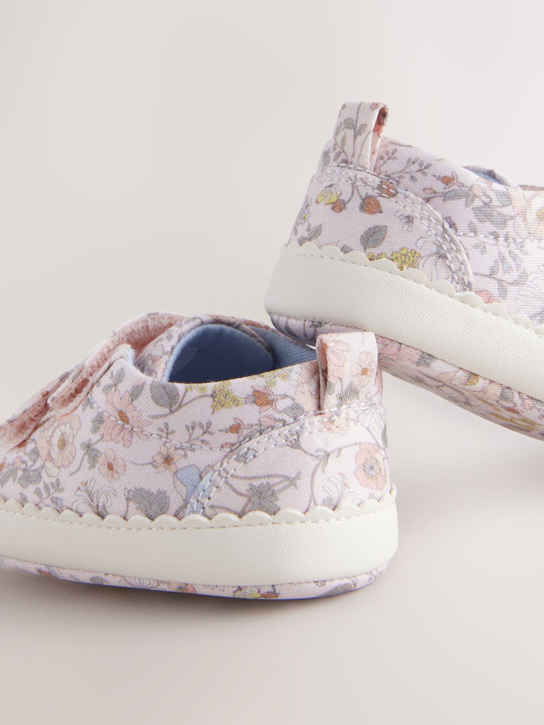 Pink Floral Touch Fasten Baby Trainers (0-24mths)