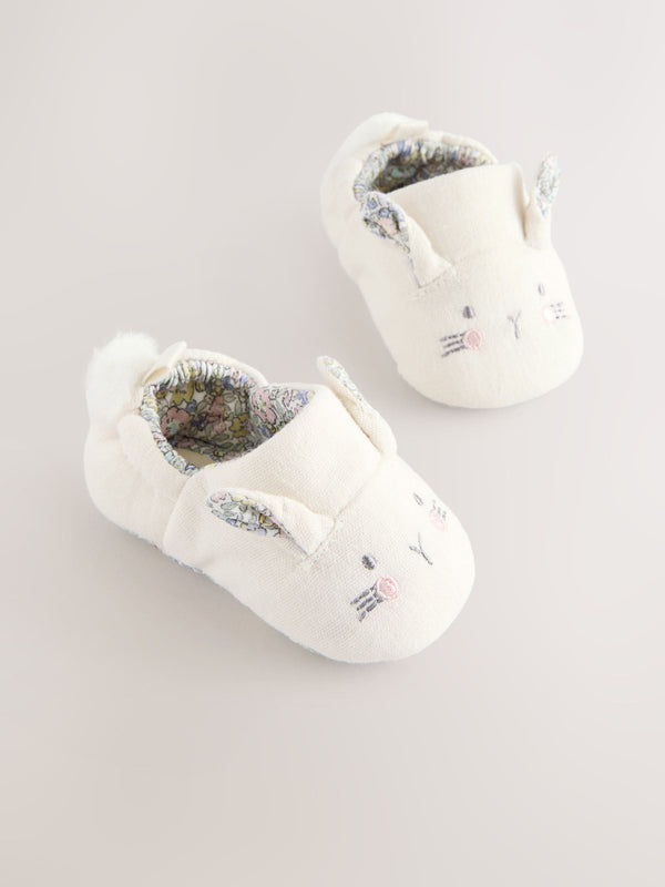 Neutral Bunny Baby Slip On Shoes (0-24mths)