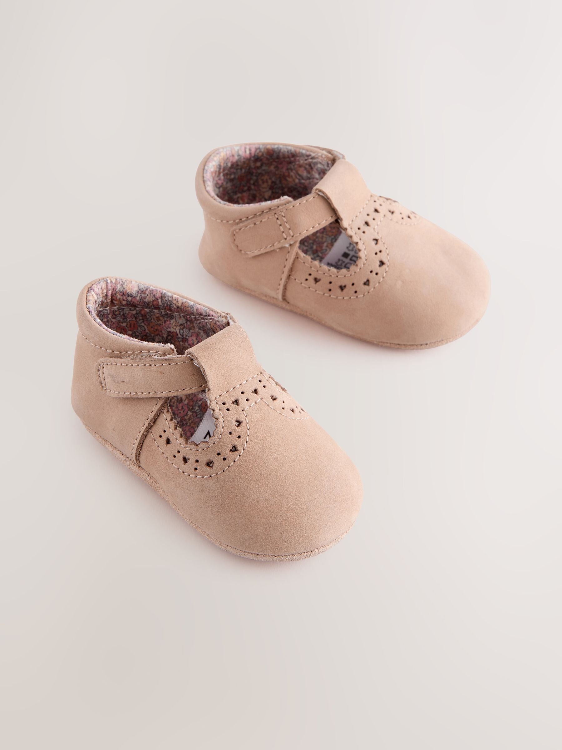 Tan Leather Baby T-Bar Shoes (0-24mths)