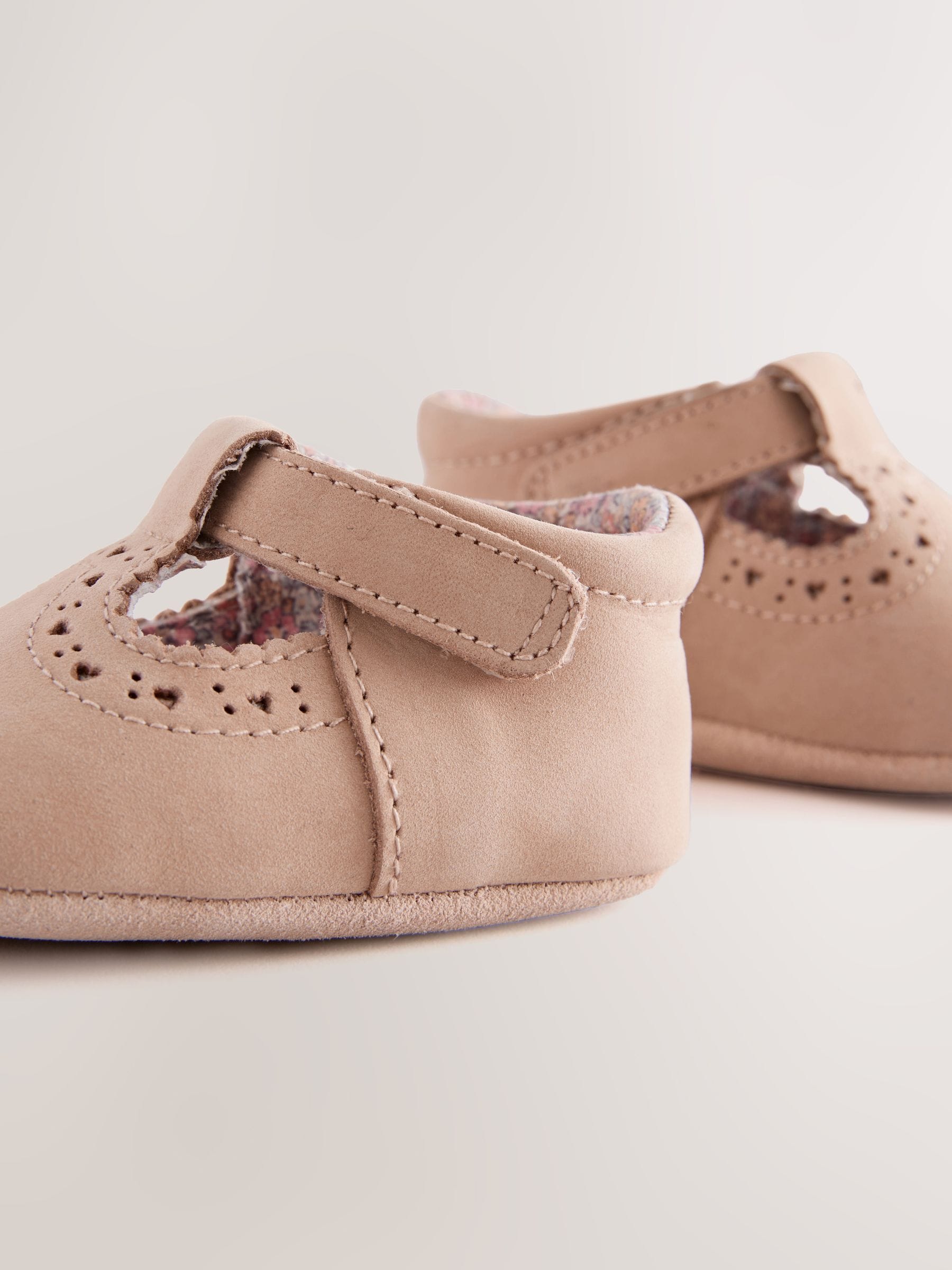 Tan Leather Baby T-Bar Shoes (0-24mths)