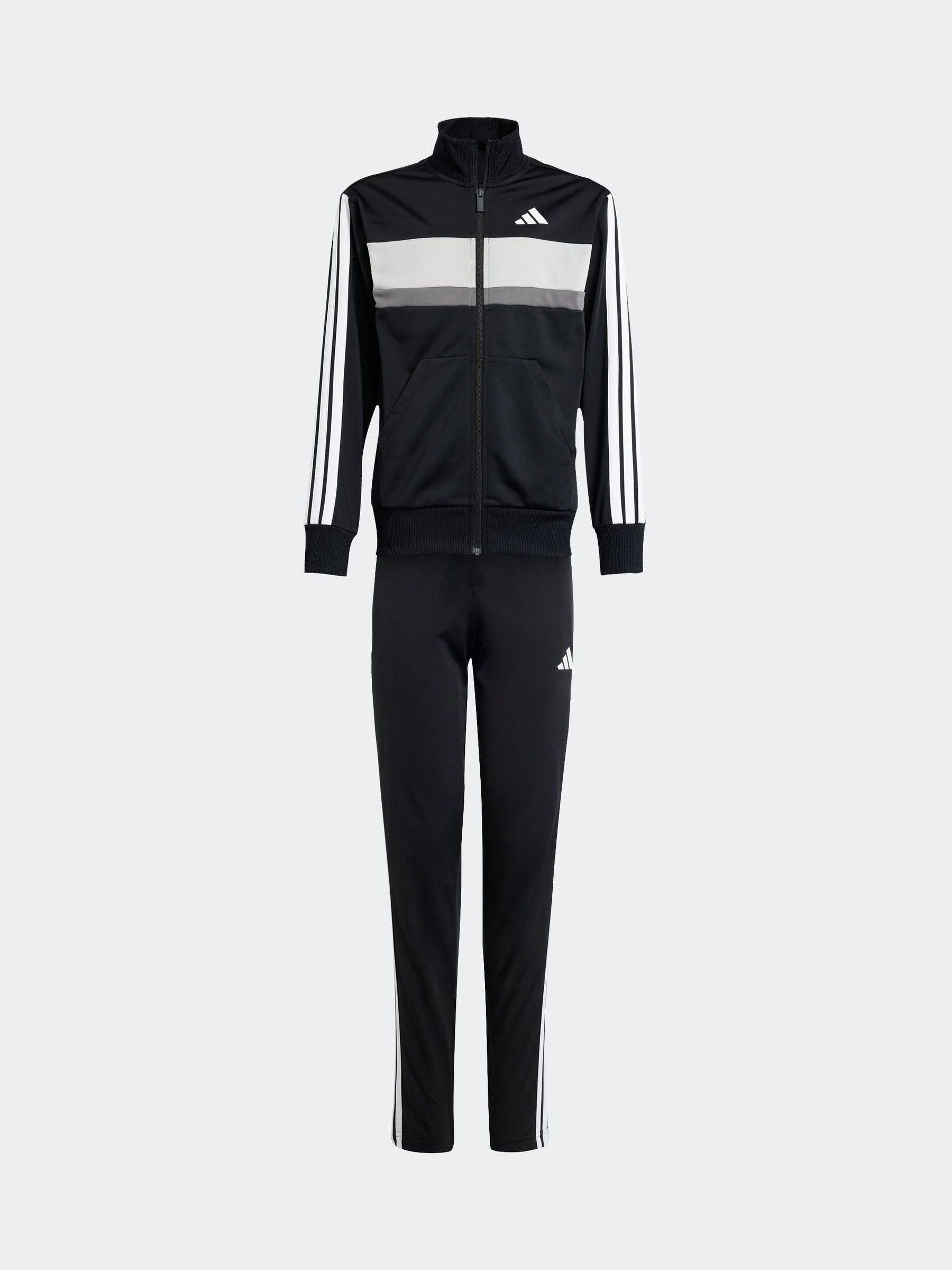 adidas Black 3 Stripe Tibero Tracksuit