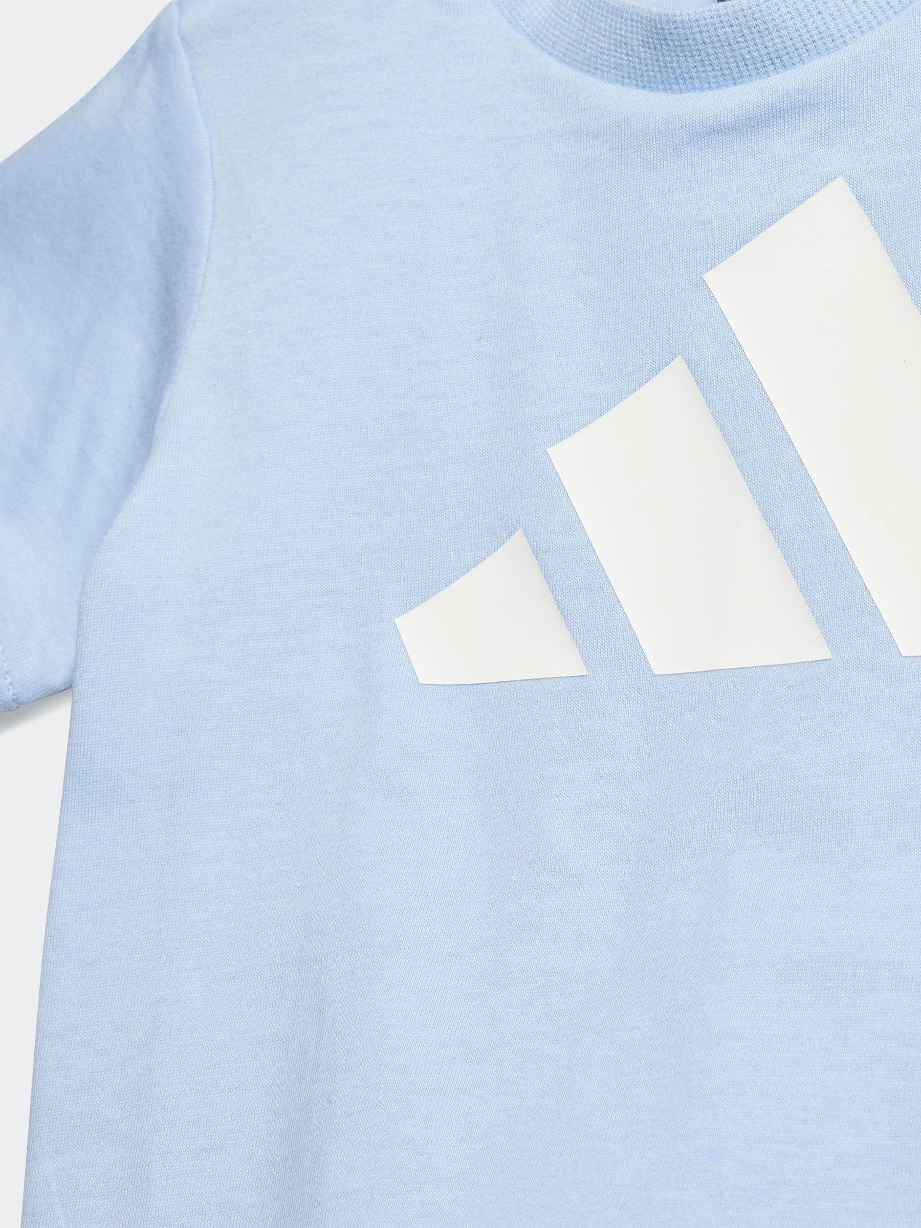 adidas Blue Essentials 100% Cotton Shorts and T-Shirt Set