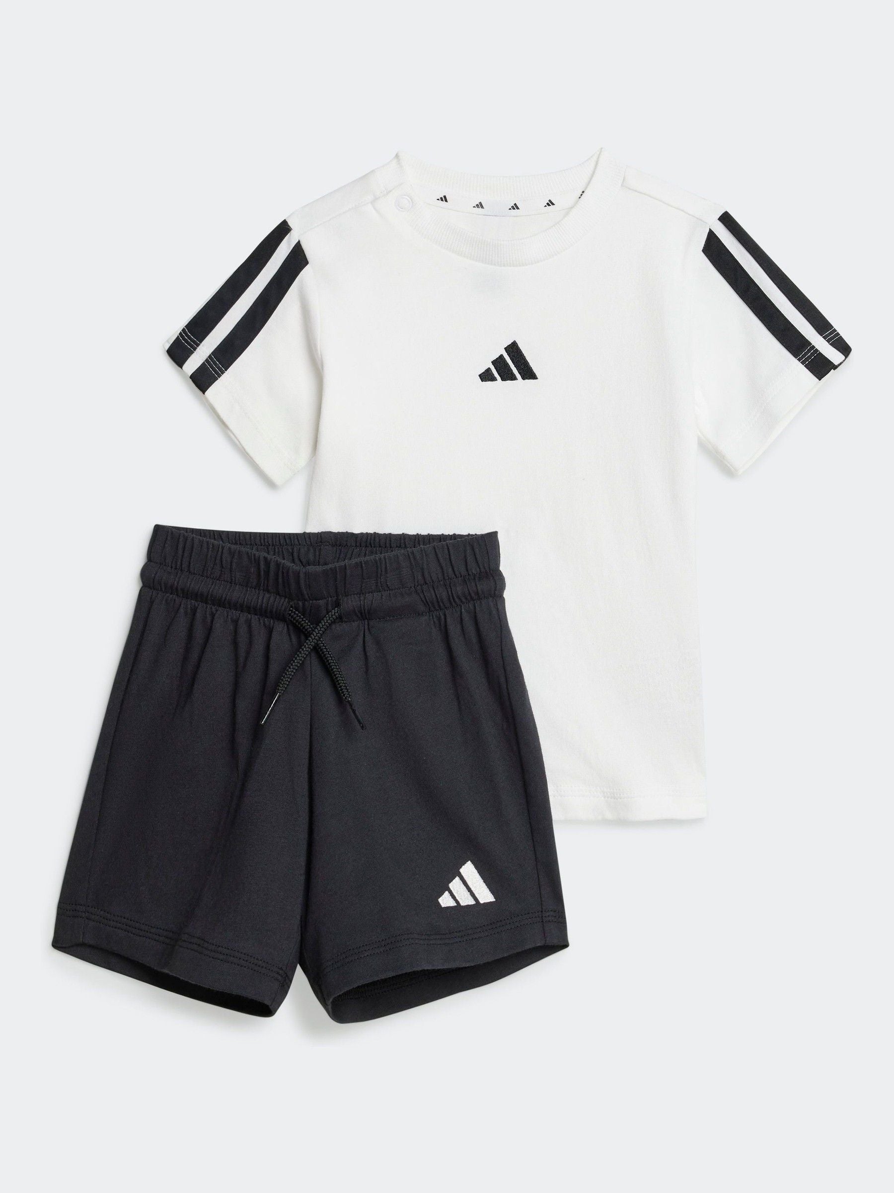 adidas White Essentials 100% Cotton Shorts and T-Shirt Set