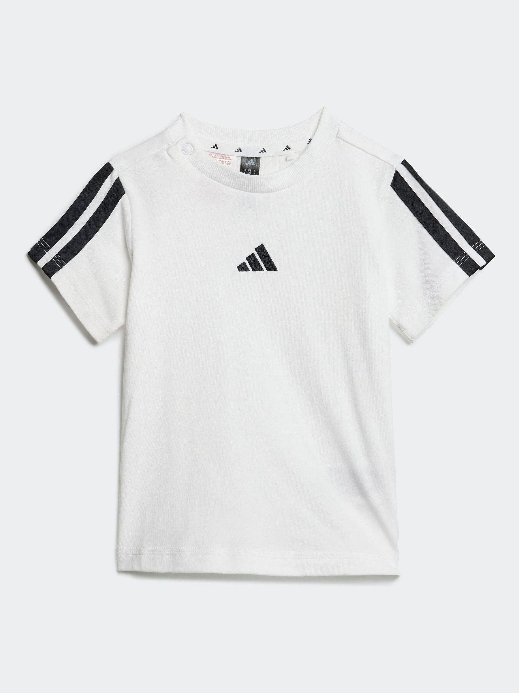 adidas White Essentials 100% Cotton Shorts and T-Shirt Set