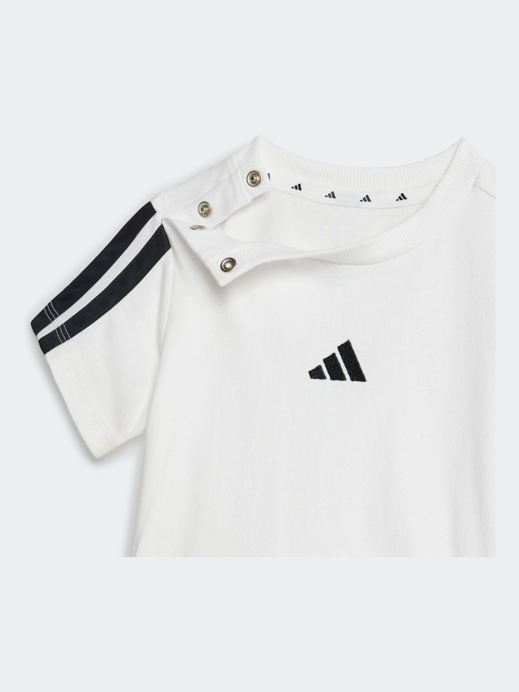 adidas White Essentials 100% Cotton Shorts and T-Shirt Set