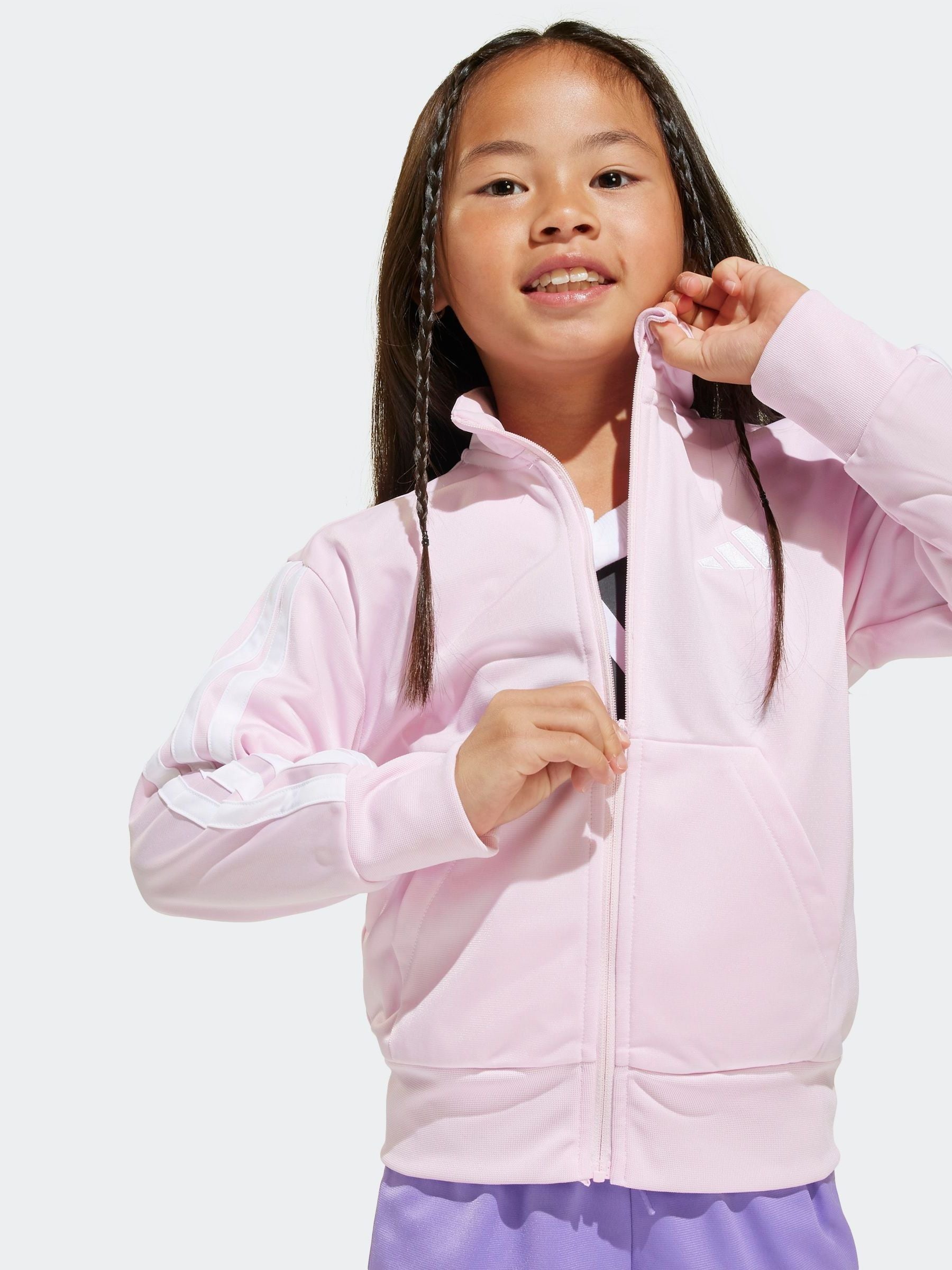 adidas Pink 3 Stripe Tracksuit