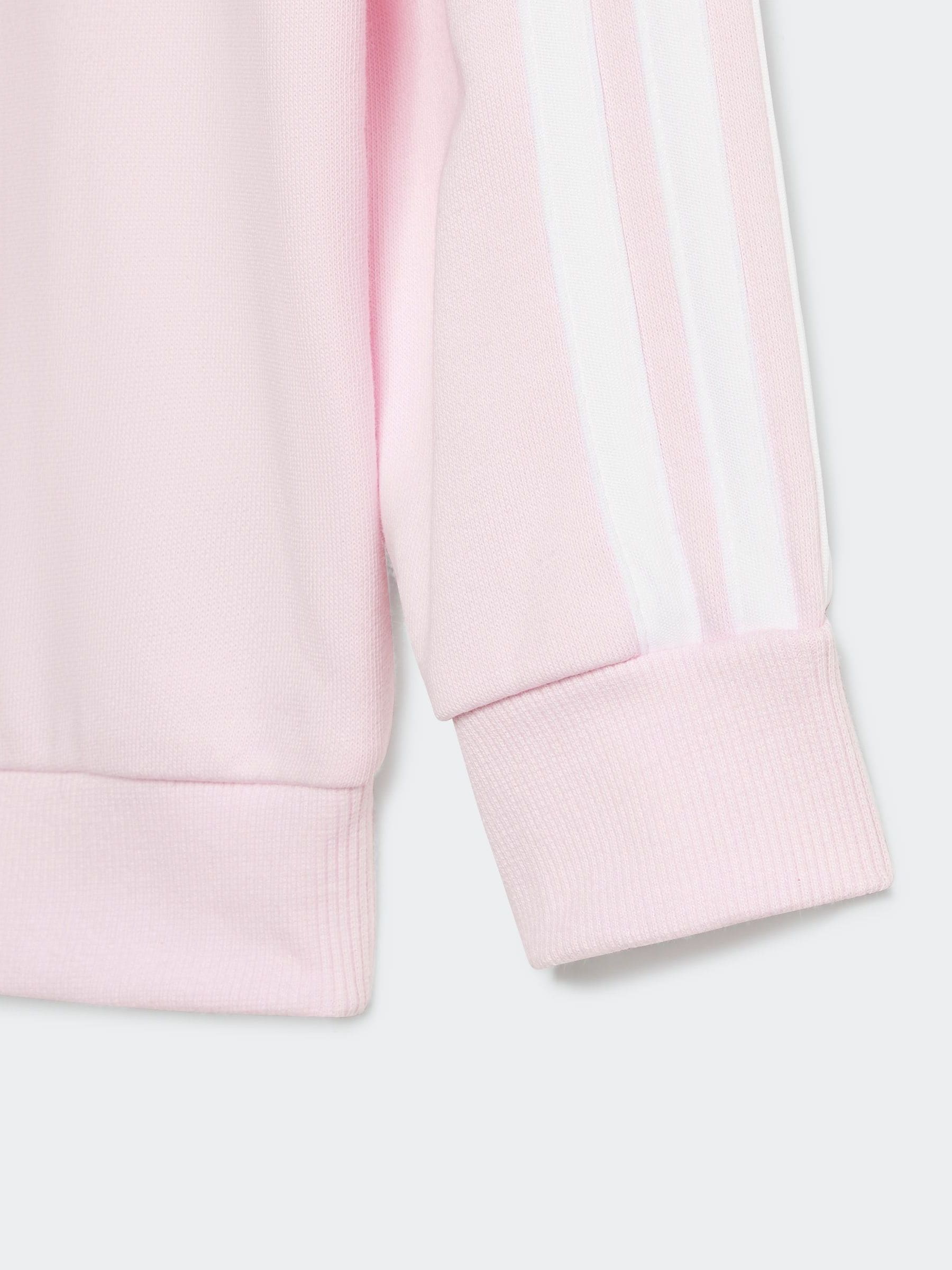 adidas Pink Essentials 3 Stripe Tracksuit