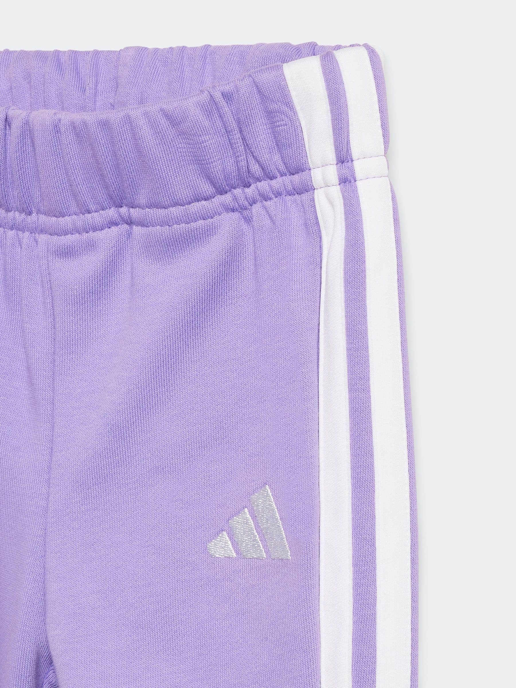 adidas Pink Essentials 3 Stripe Tracksuit