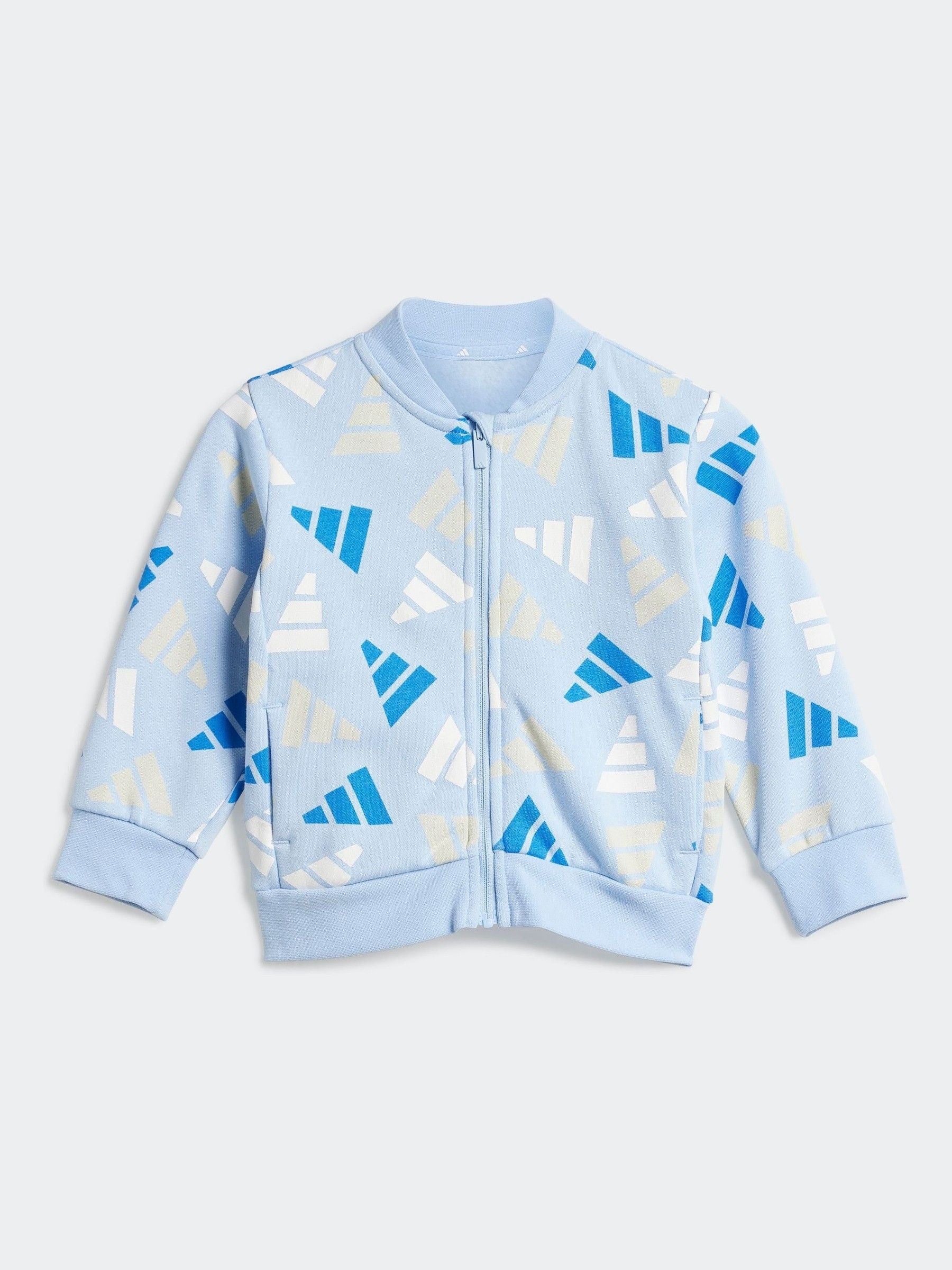 adidas Blue Essentials Logo Celebration Fleece Tracksuit