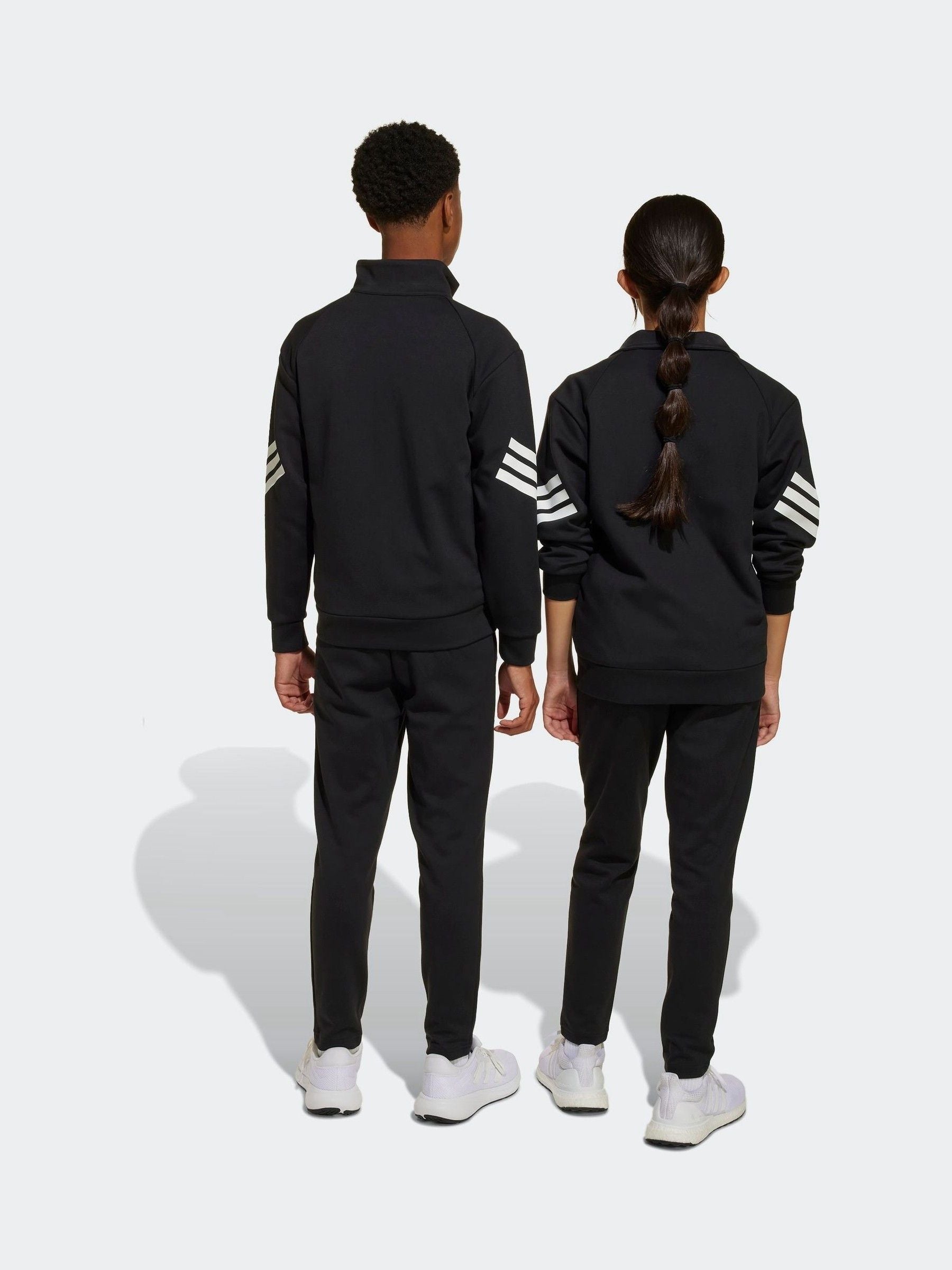 adidas Black Future Icons 3 Stripe Tracksuit