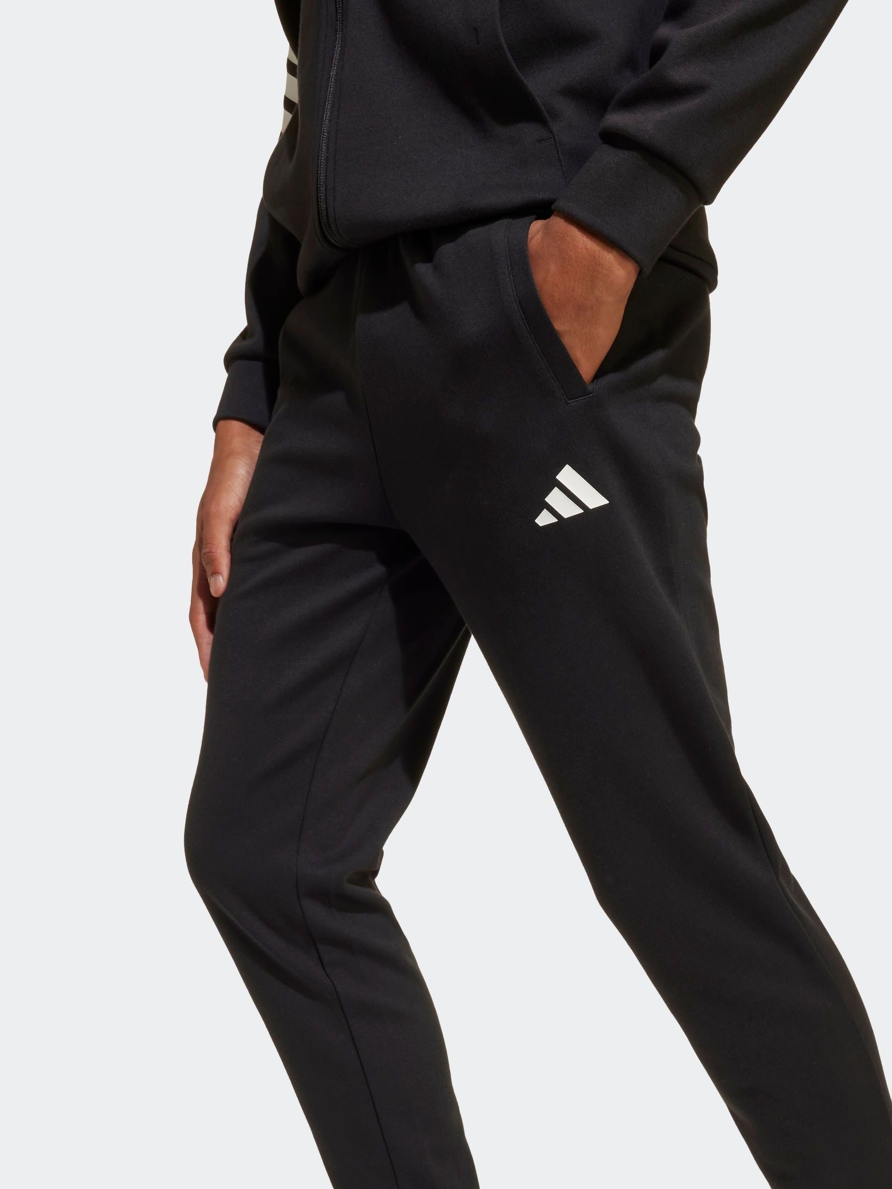 adidas Black Future Icons 3 Stripe Tracksuit