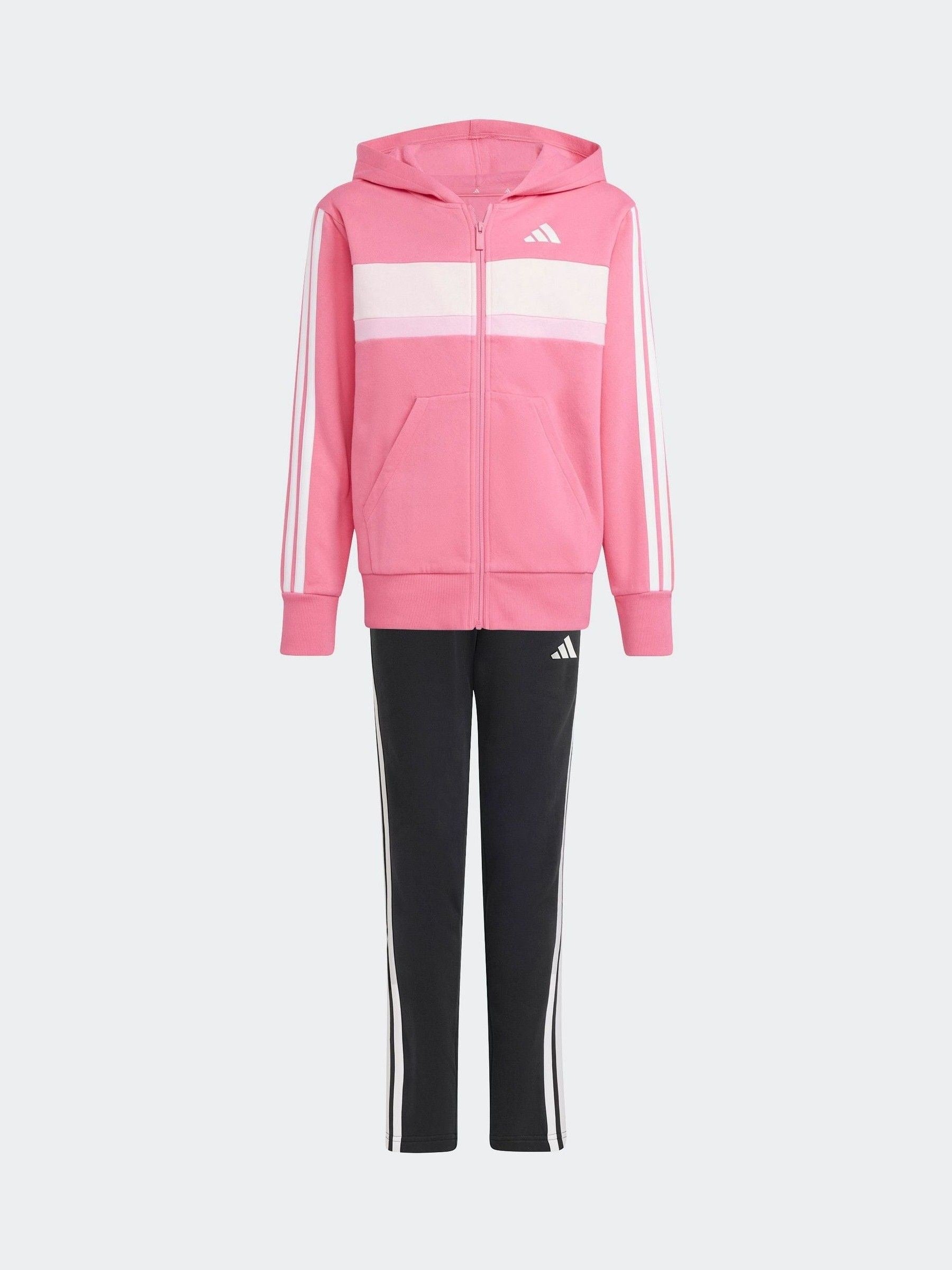 adidas Pink Essentials Tiberio 3 Stripe Tracksuit