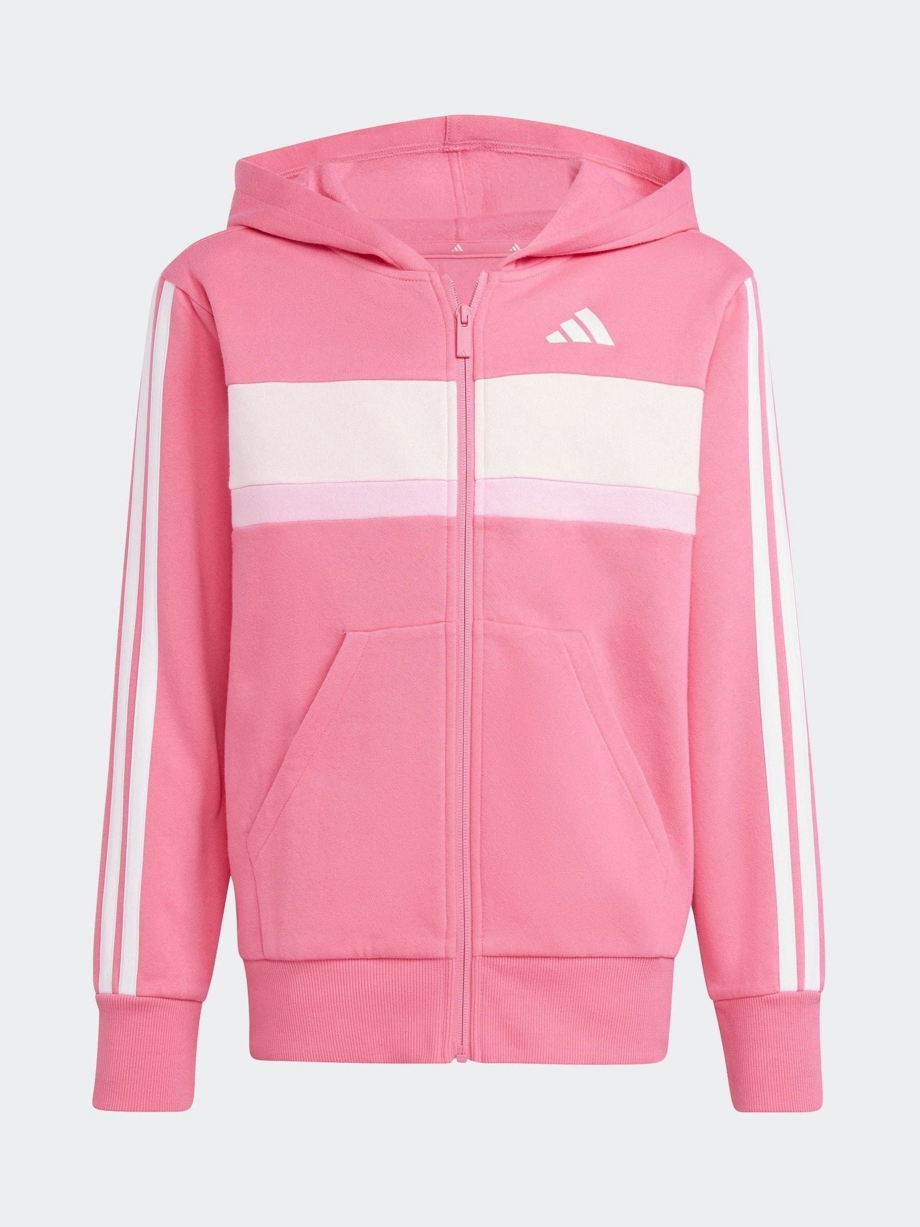 adidas Pink Essentials Tiberio 3 Stripe Tracksuit