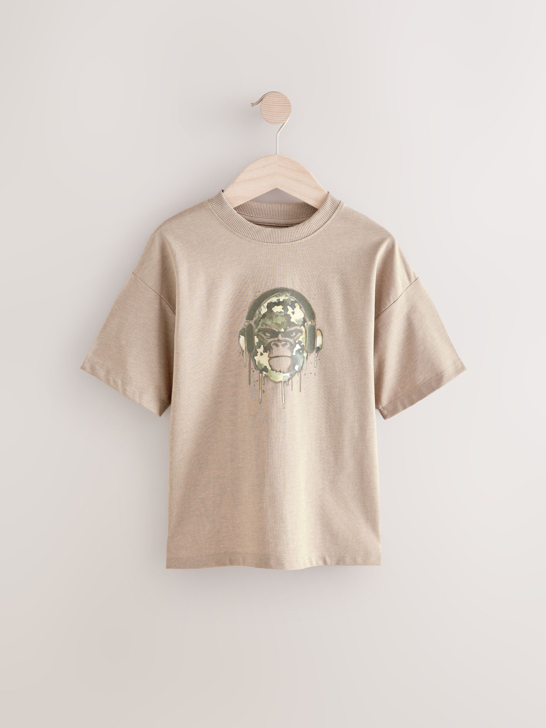 Stone Camo Gorilla Relaxed Fit Short Sleeve Graphic T-Shirt (3-16yrs)