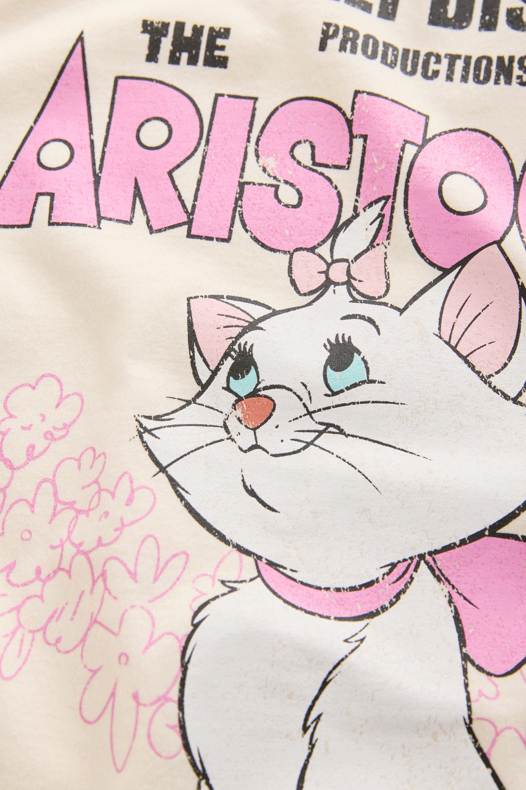 Ecru White Disney Marie Aristocats Oversized T-Shirt (3-16yrs)