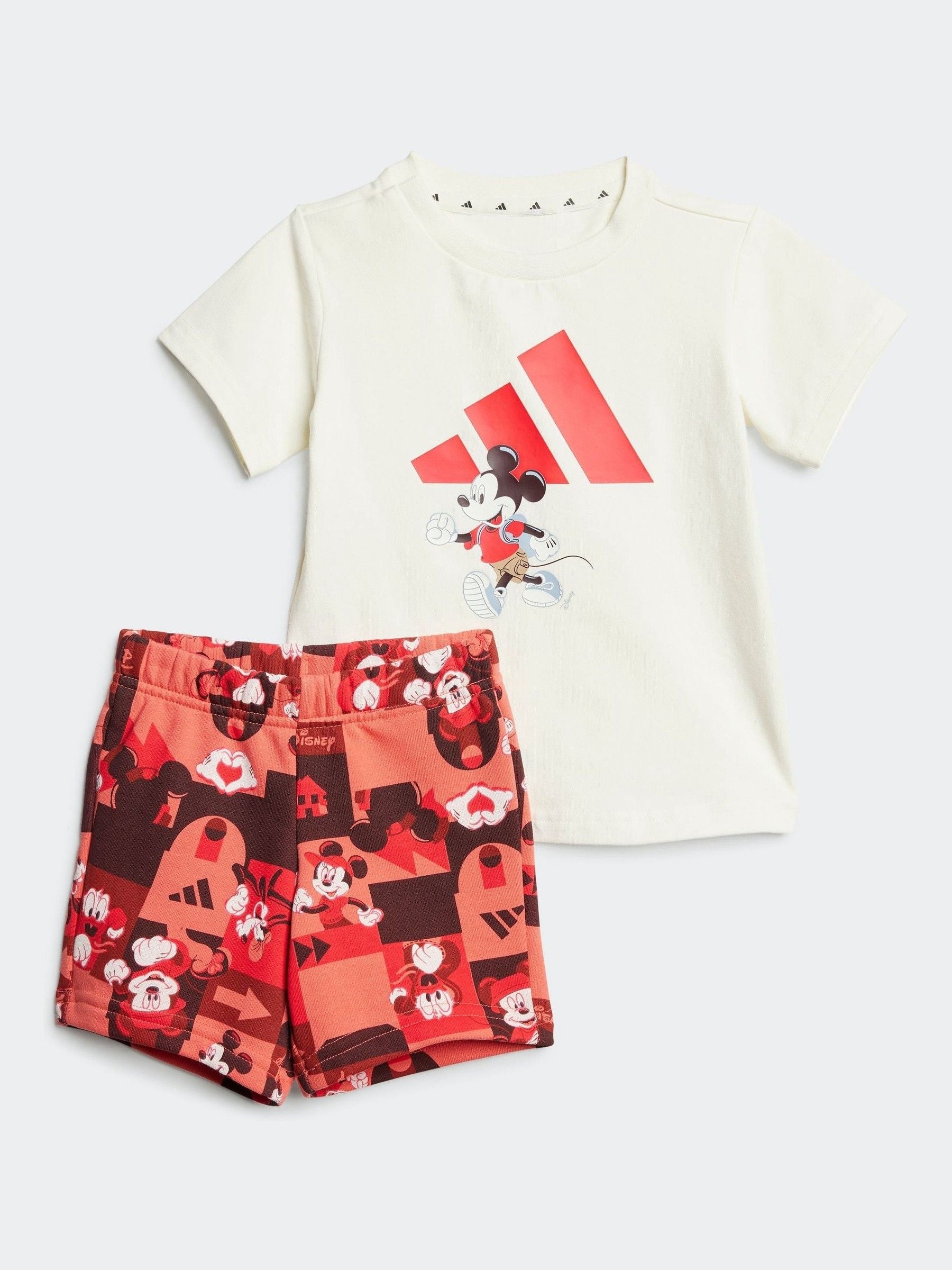 adidas White Disney Mickey Mouse Short and T-Shirt Set