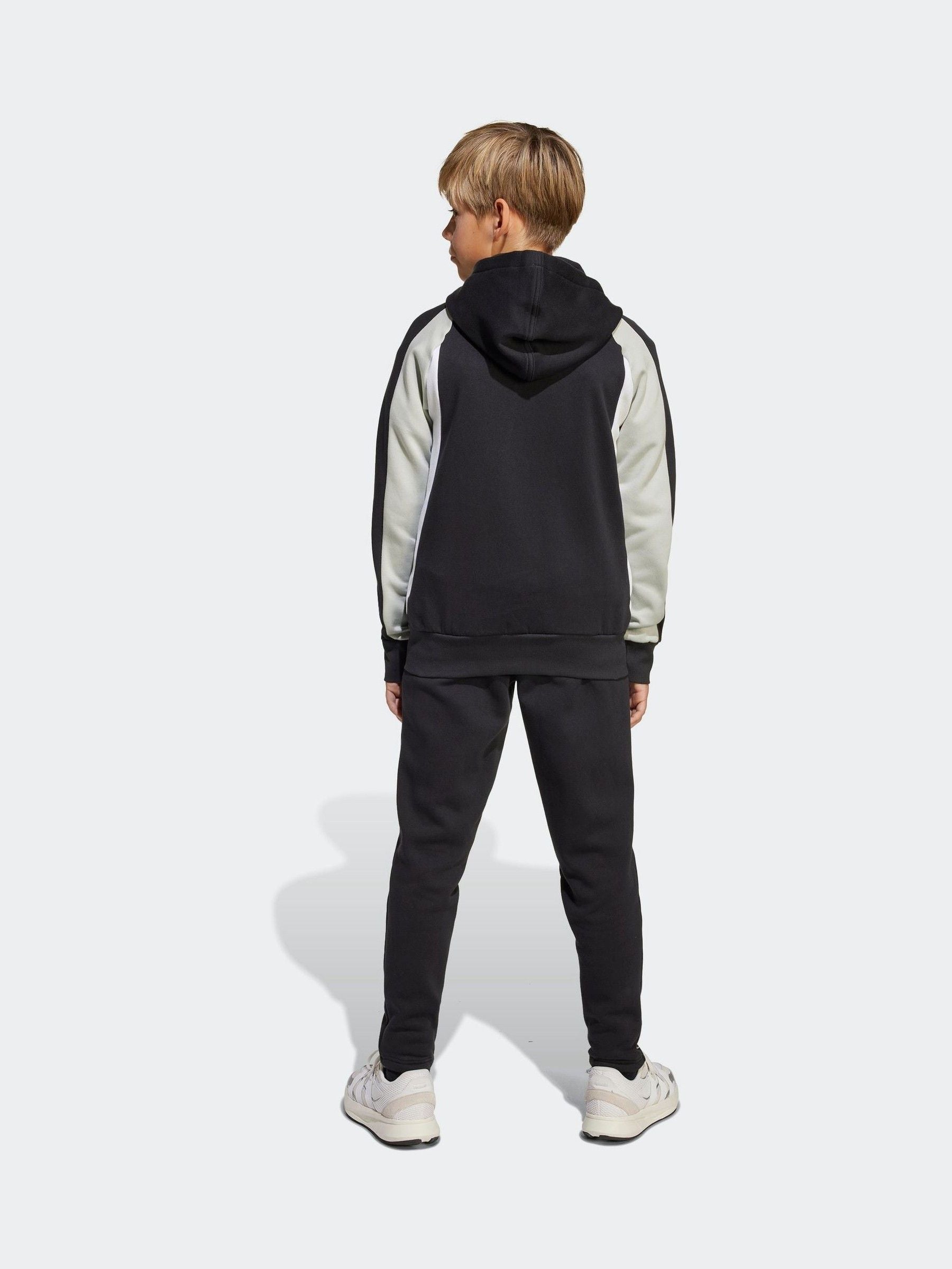 adidas Black Colour Block Fleece Tracksuit