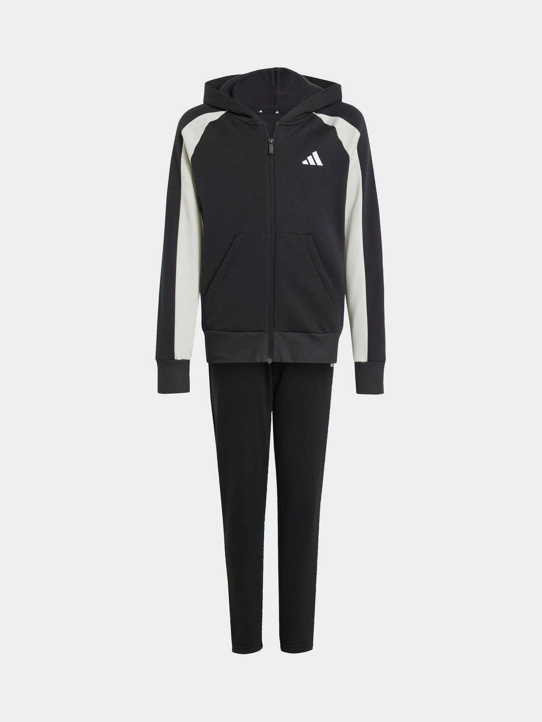 adidas Black Colour Block Fleece Tracksuit