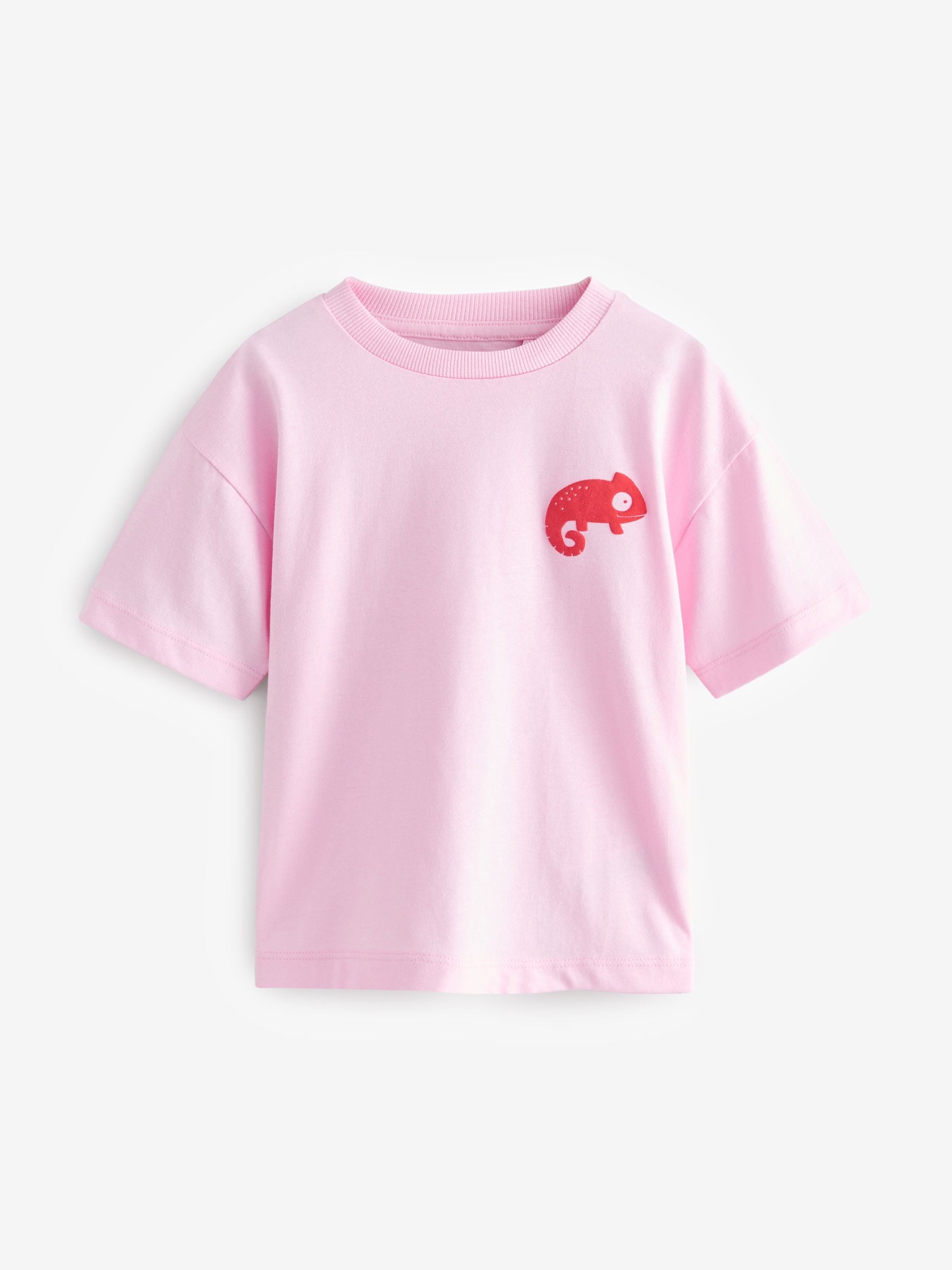 Pink Simple 100% Cotton Short Sleeve T-Shirt (3mths-7yrs)