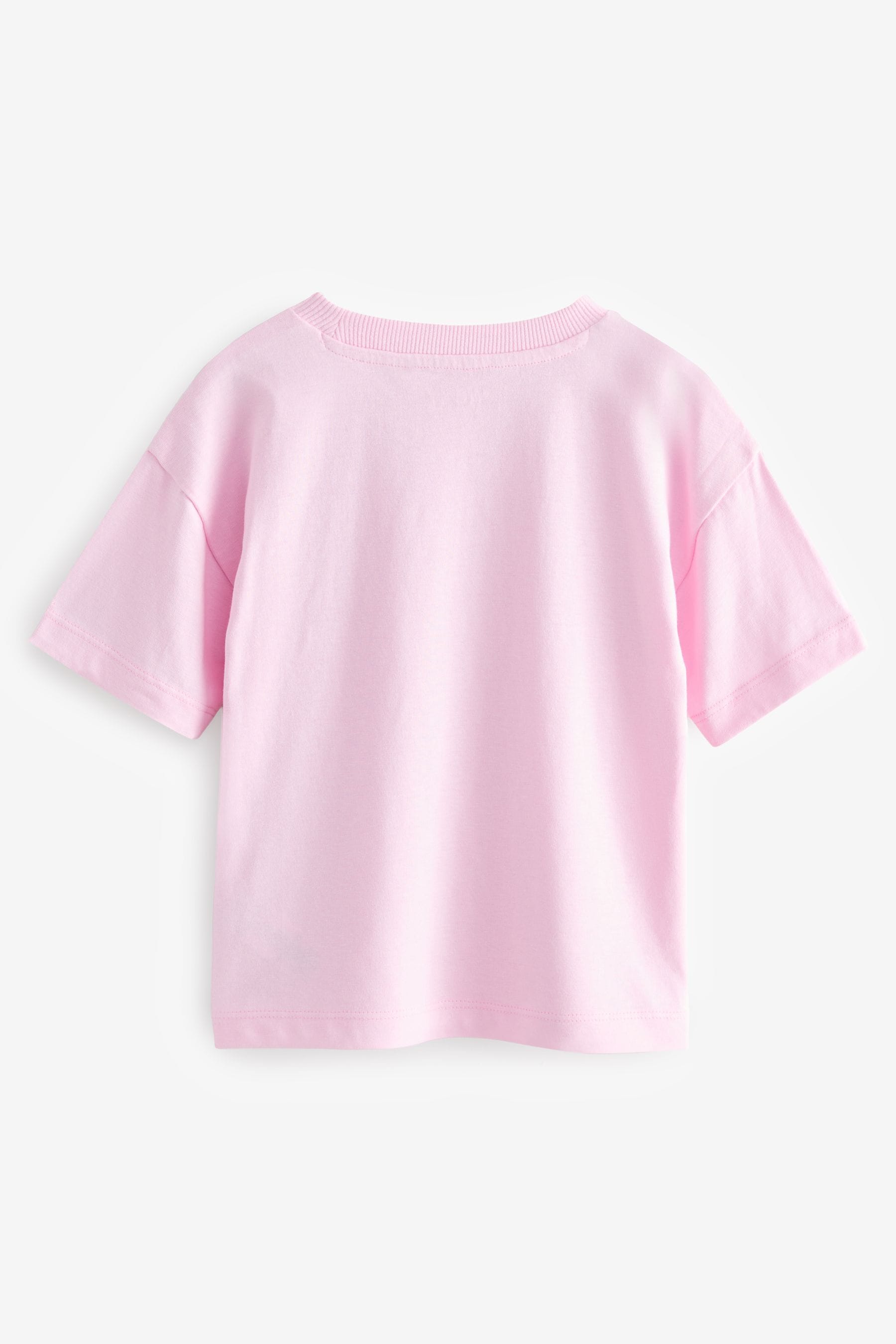 Pink Simple 100% Cotton Short Sleeve T-Shirt (3mths-7yrs)