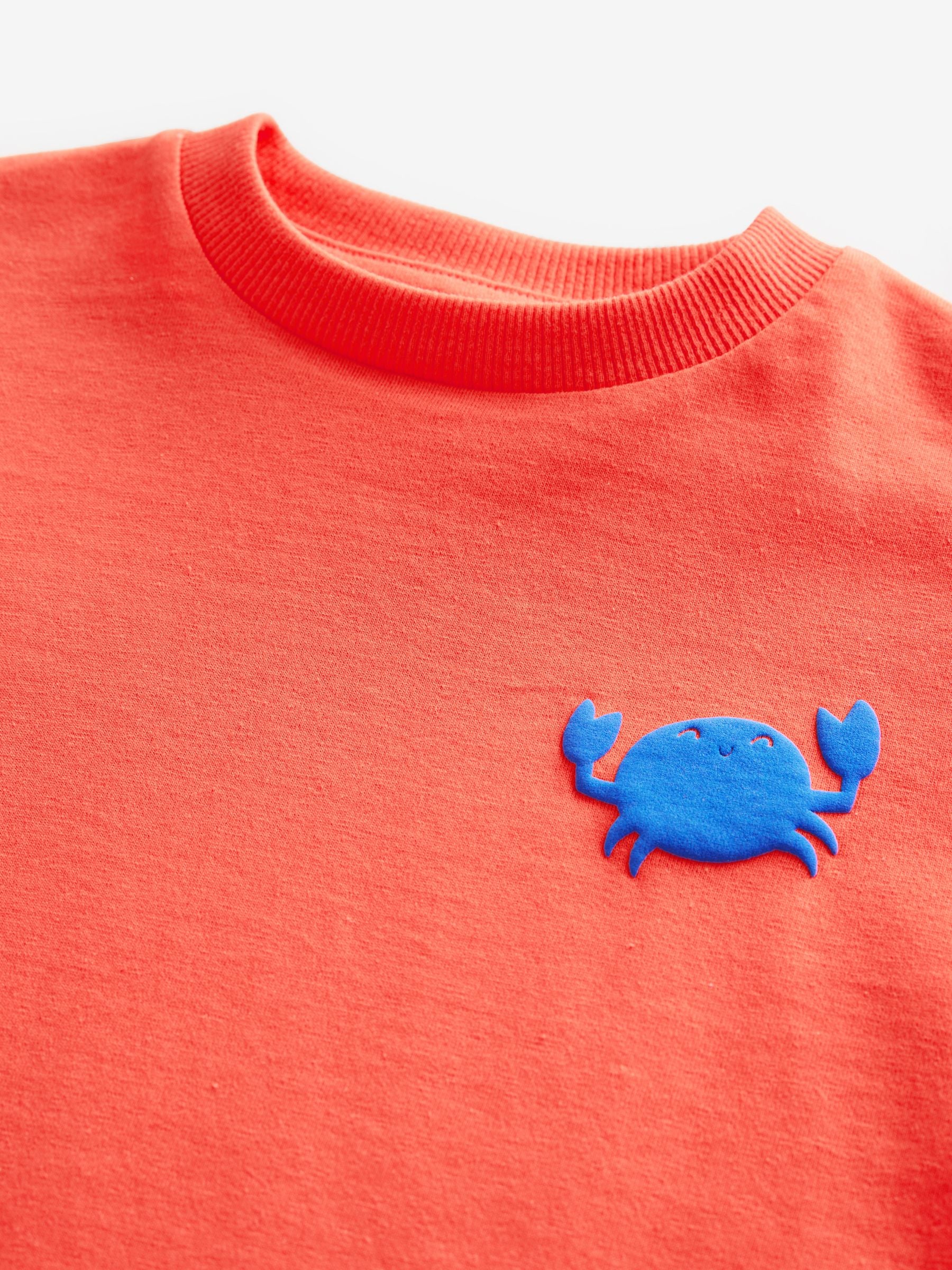 Red Crab Simple 100% Cotton Short Sleeve T-Shirt (3mths-7yrs)