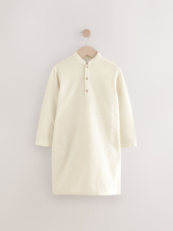 Ecru Textured Jacqard EID Kurta (3mths-16yrs)