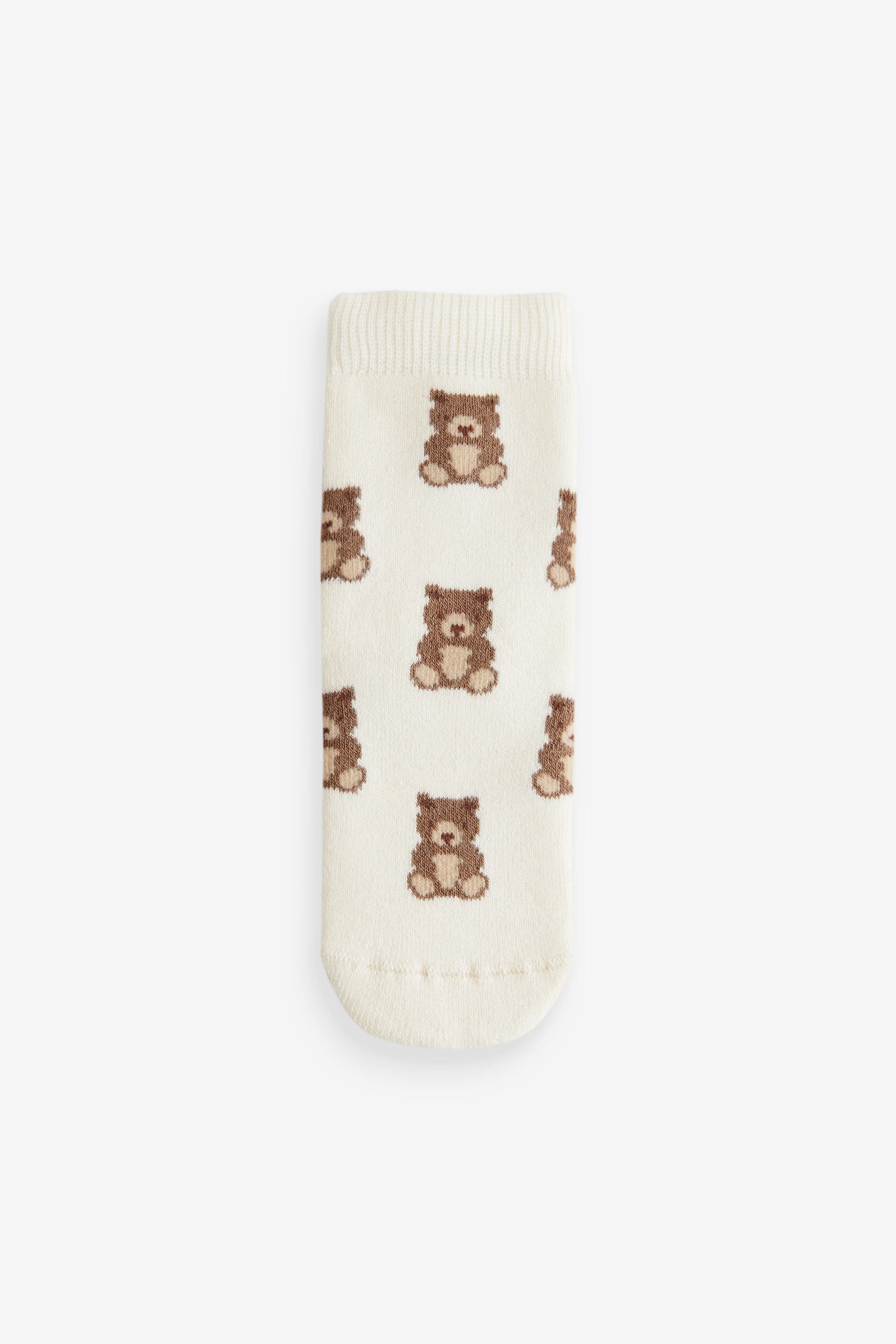 Navy/Ecru Bear Cosy Terry Cotton Rich Socks 5 Pack