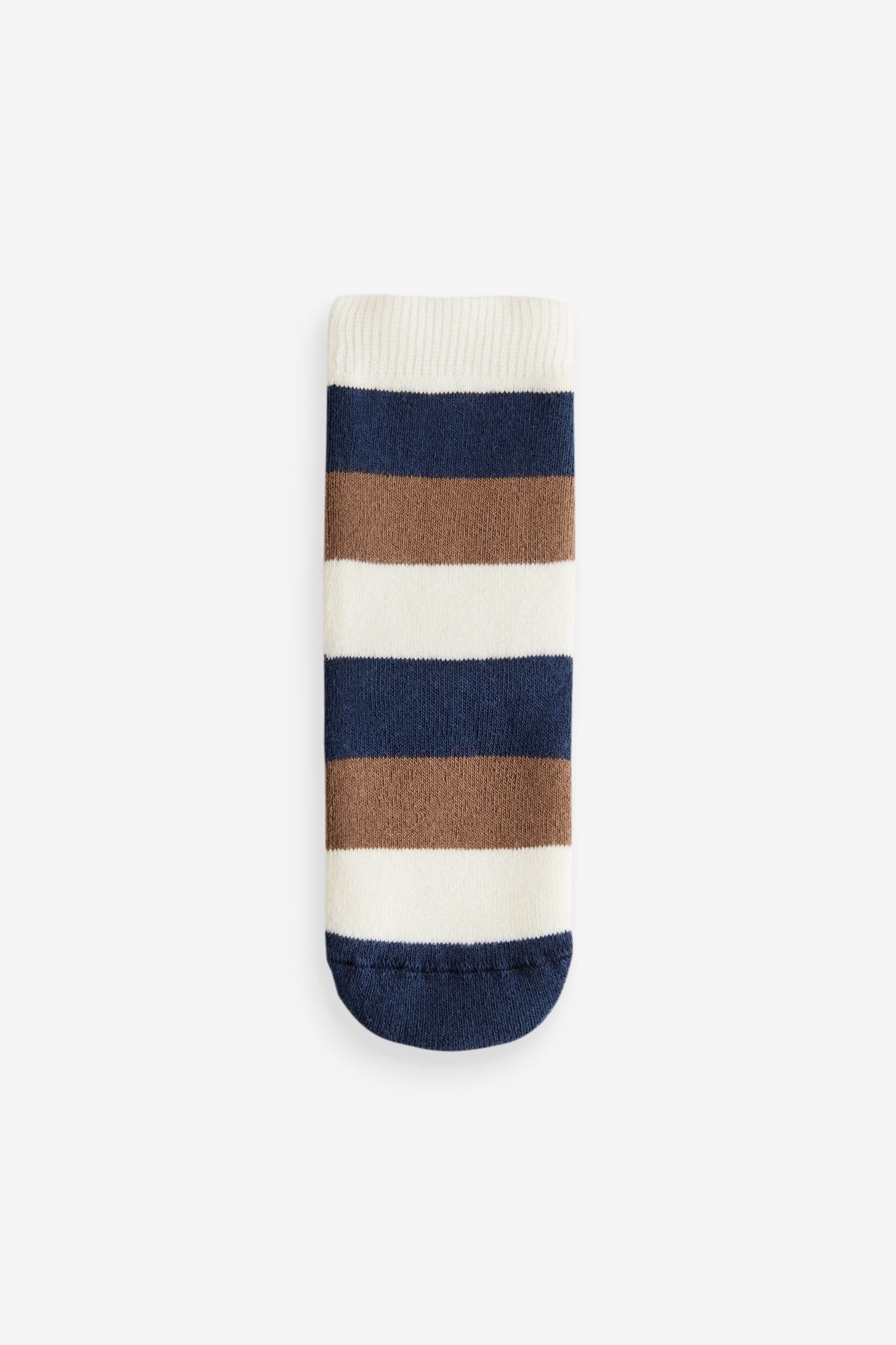 Navy/Ecru Bear Cosy Terry Cotton Rich Socks 5 Pack