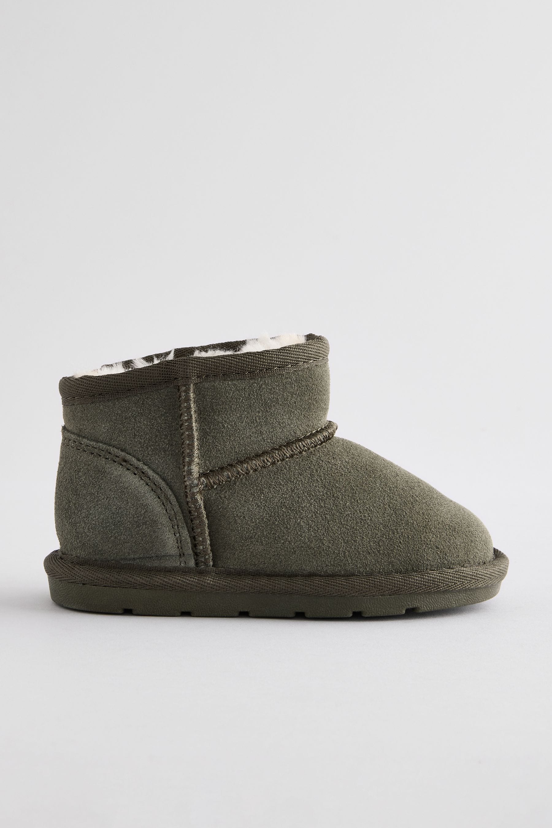 Green Warm Lined Suede Boots