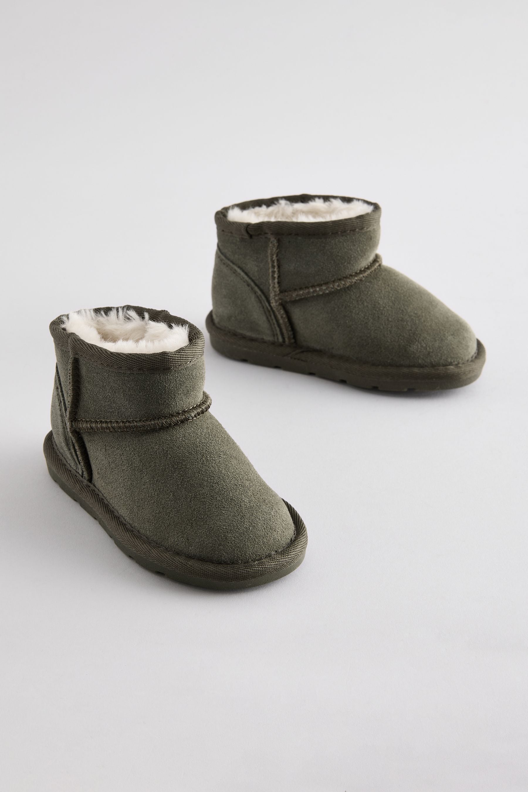 Green Warm Lined Suede Boots