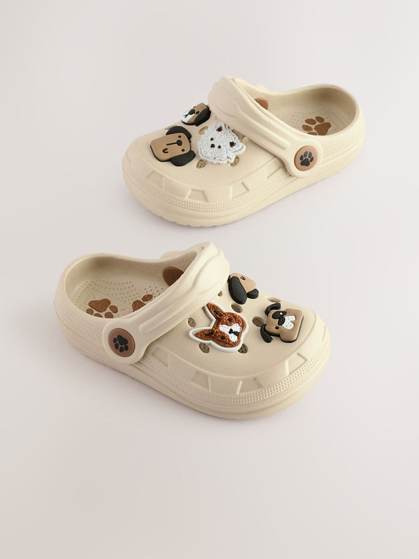 Neutral Dog Character Clogs with Backstrap