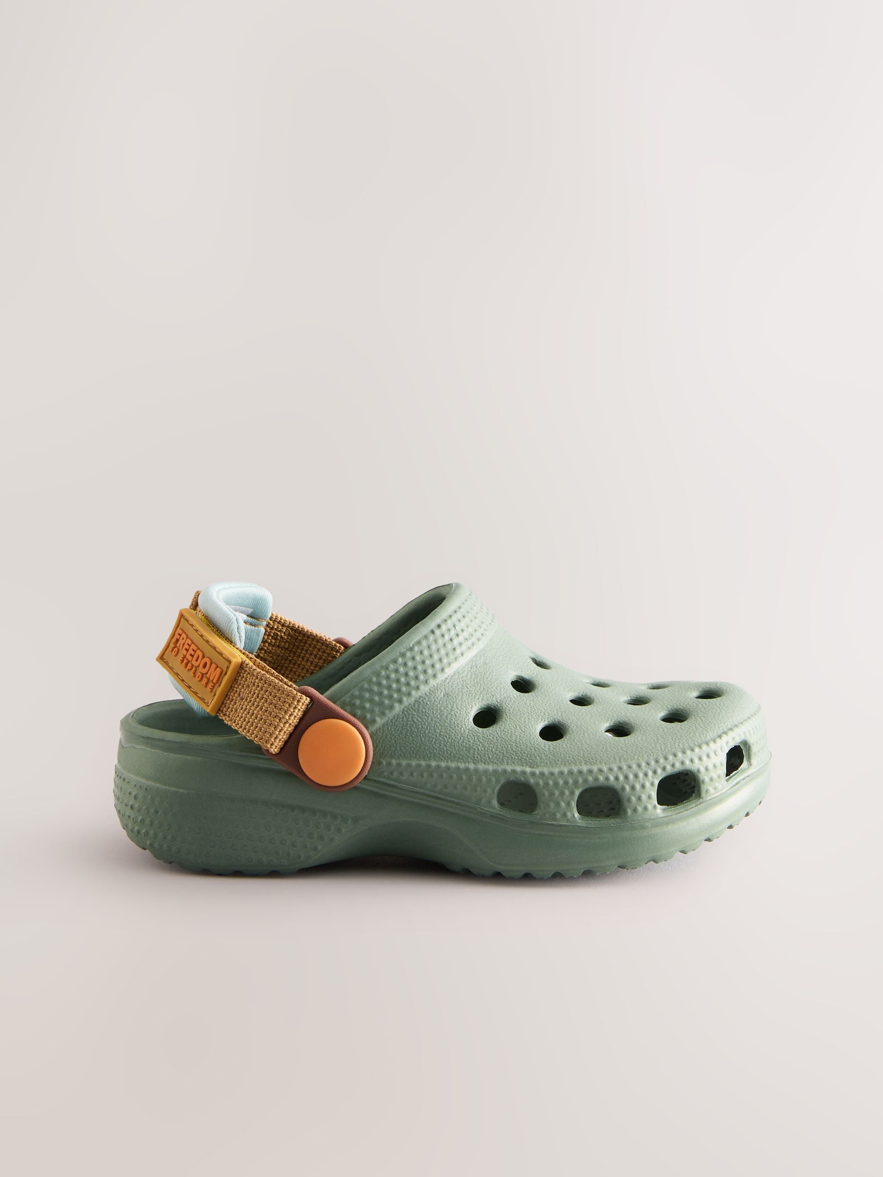 Green Clogs with Tape Backstrap