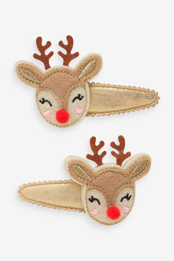 Gold Reindeer Clips 2 Pack