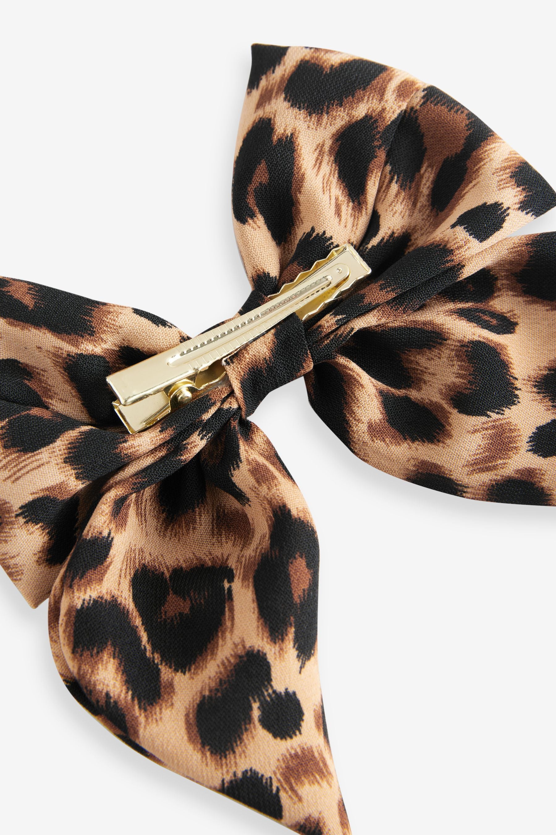 Brown Leopard Bow Clip