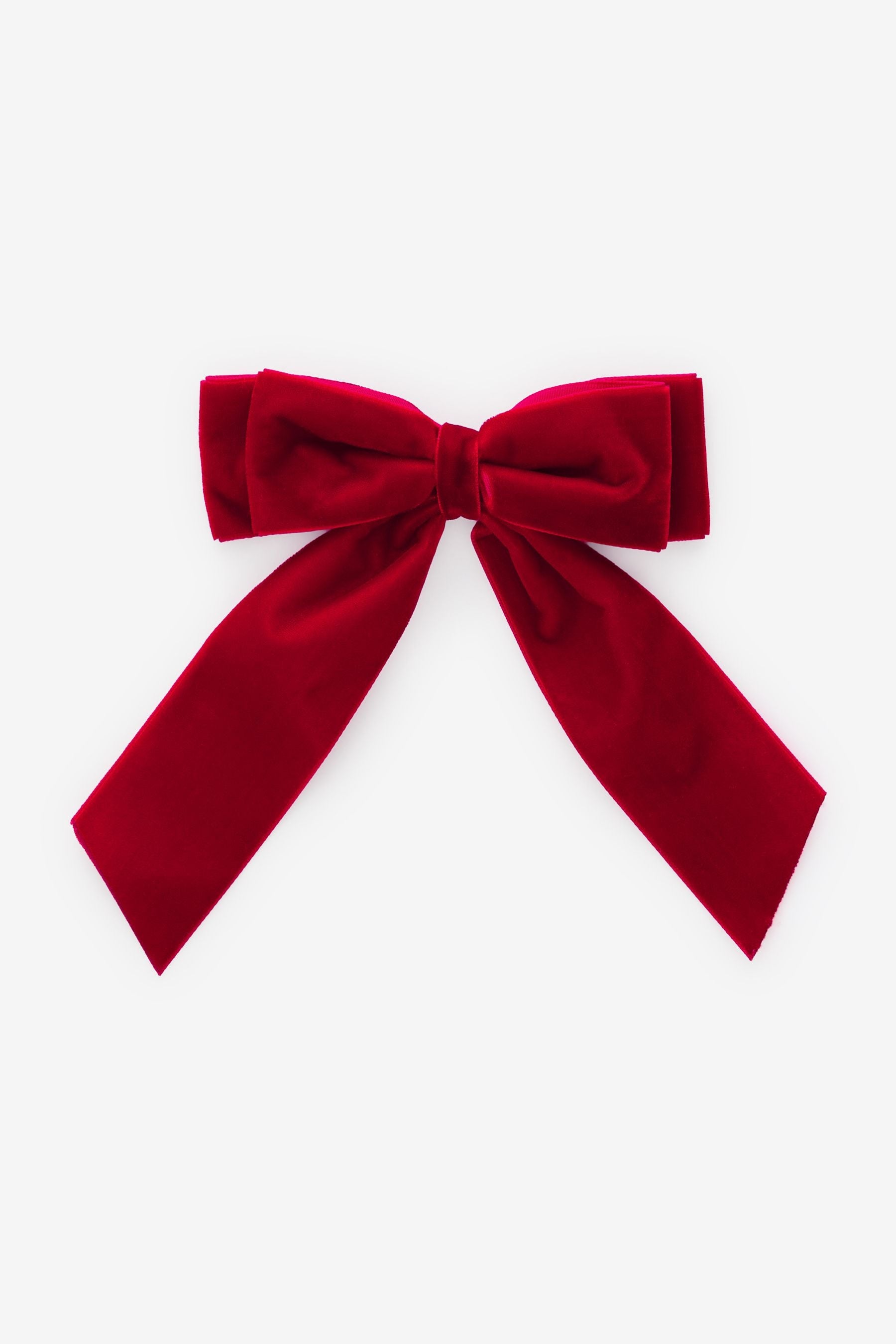 Red Statement Velvet Bow Clip