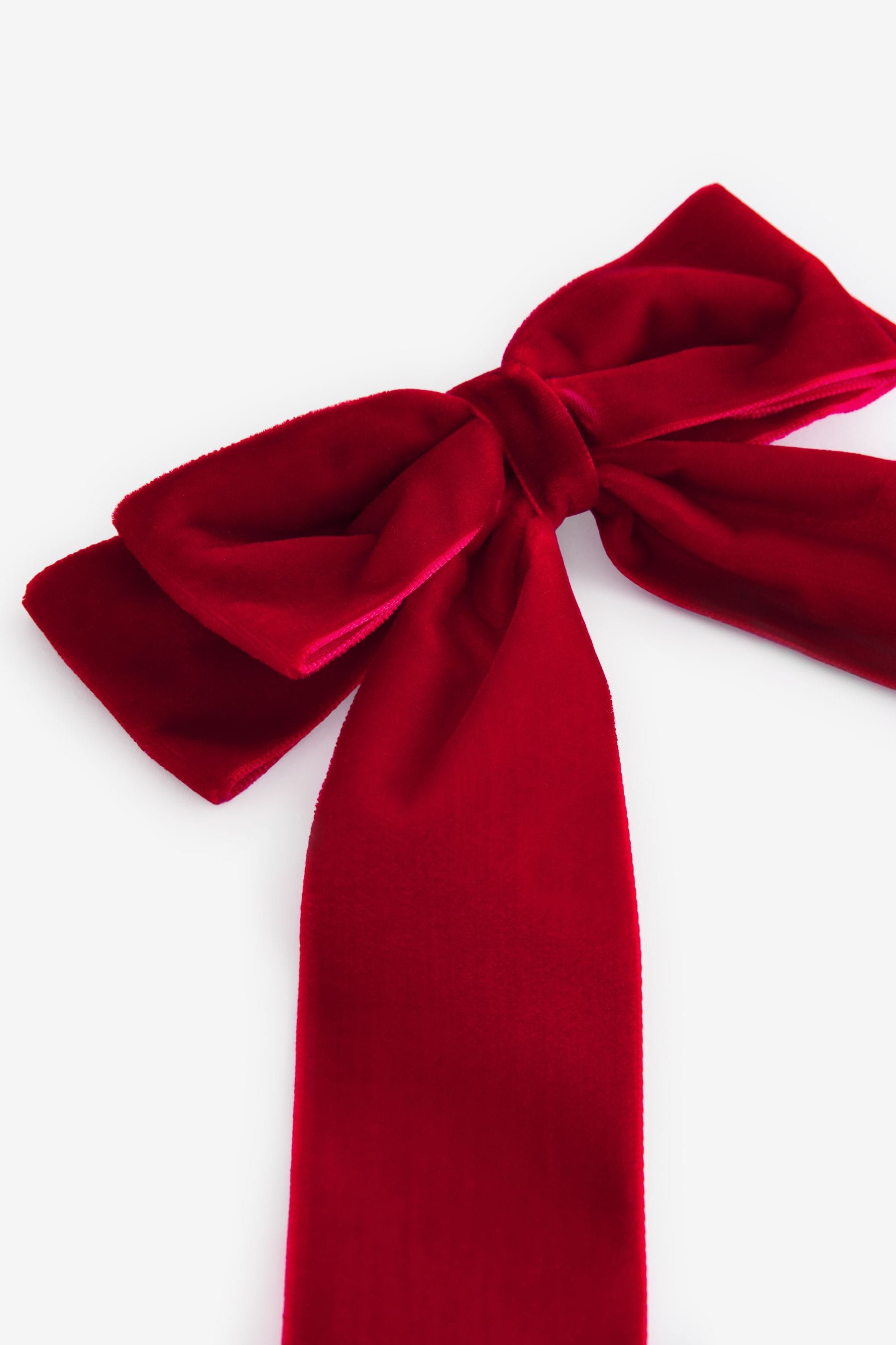 Red Statement Velvet Bow Clip