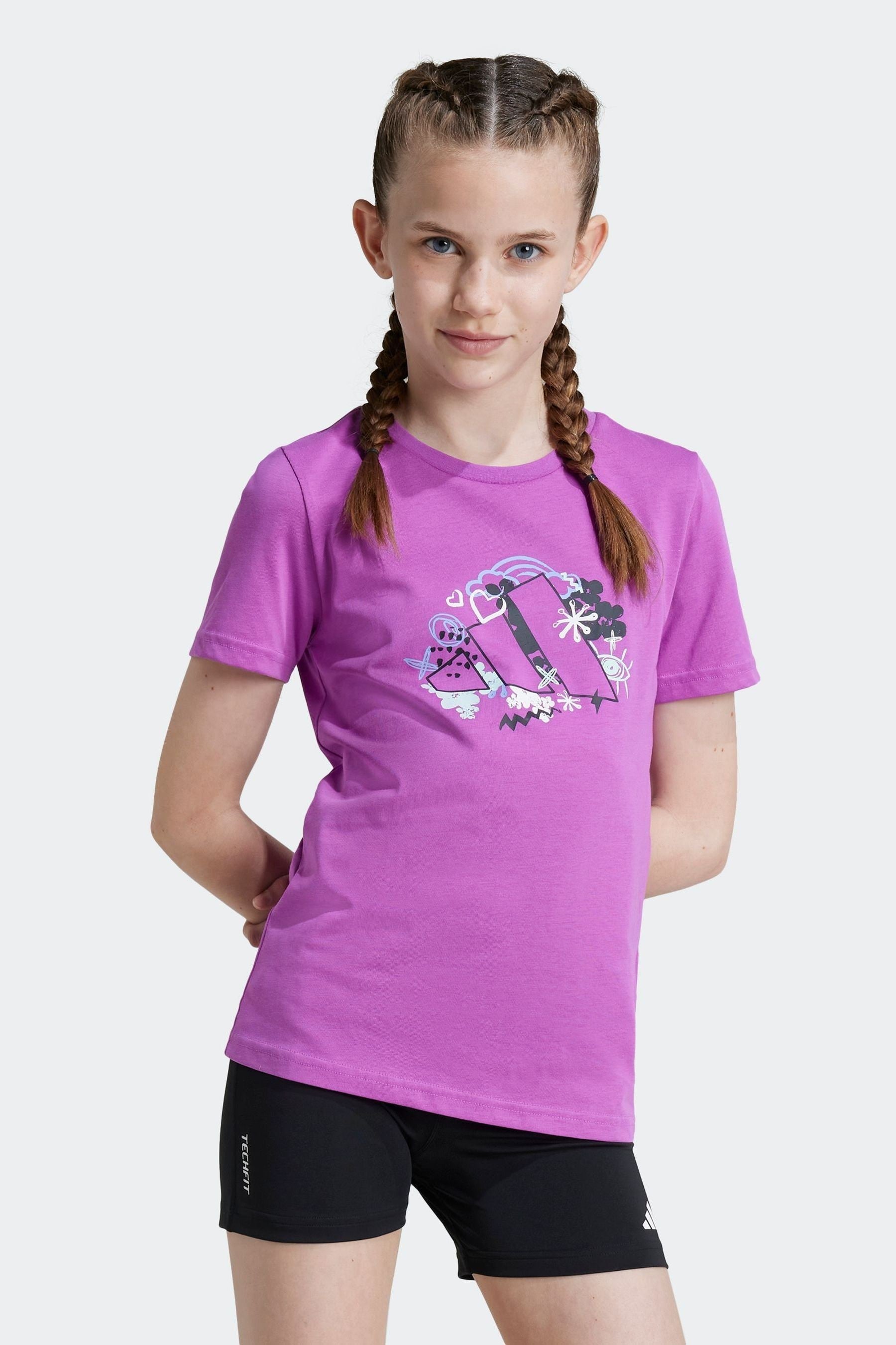 adidas Purple Graphic T-Shirt