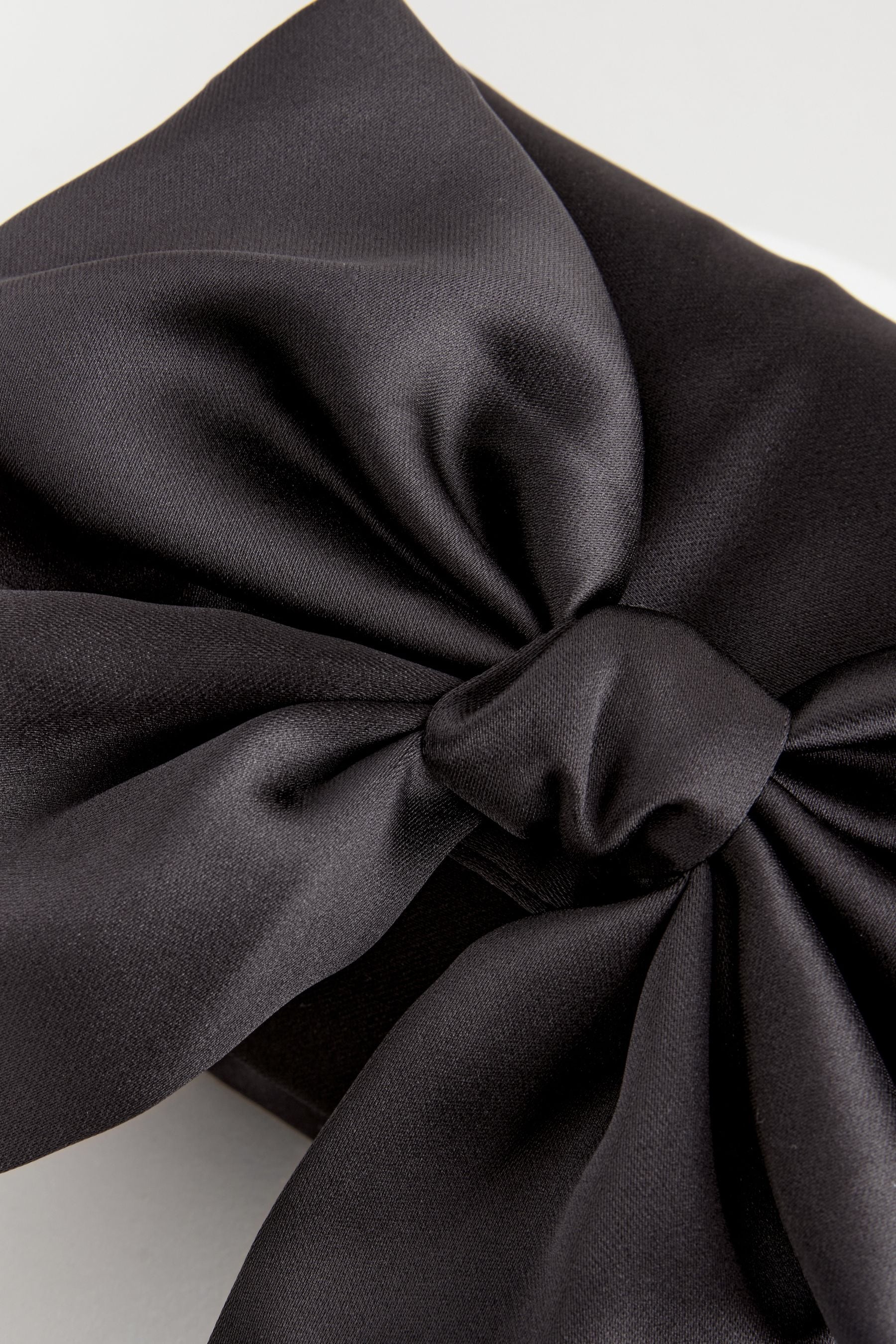 Black Statement Satin Bow Bag