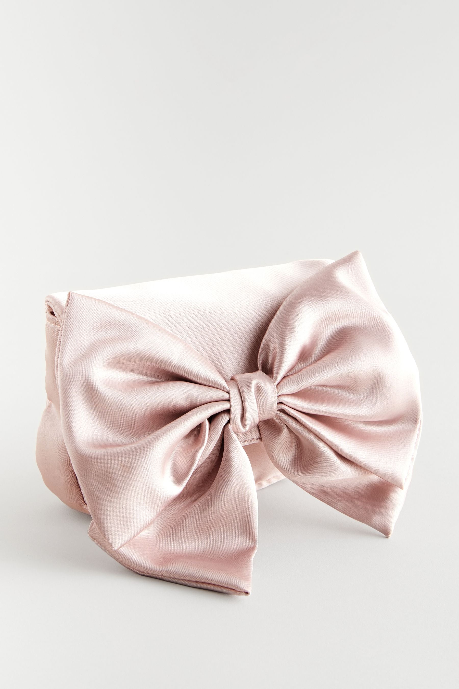 Light Pink Statement Satin Bow Bag