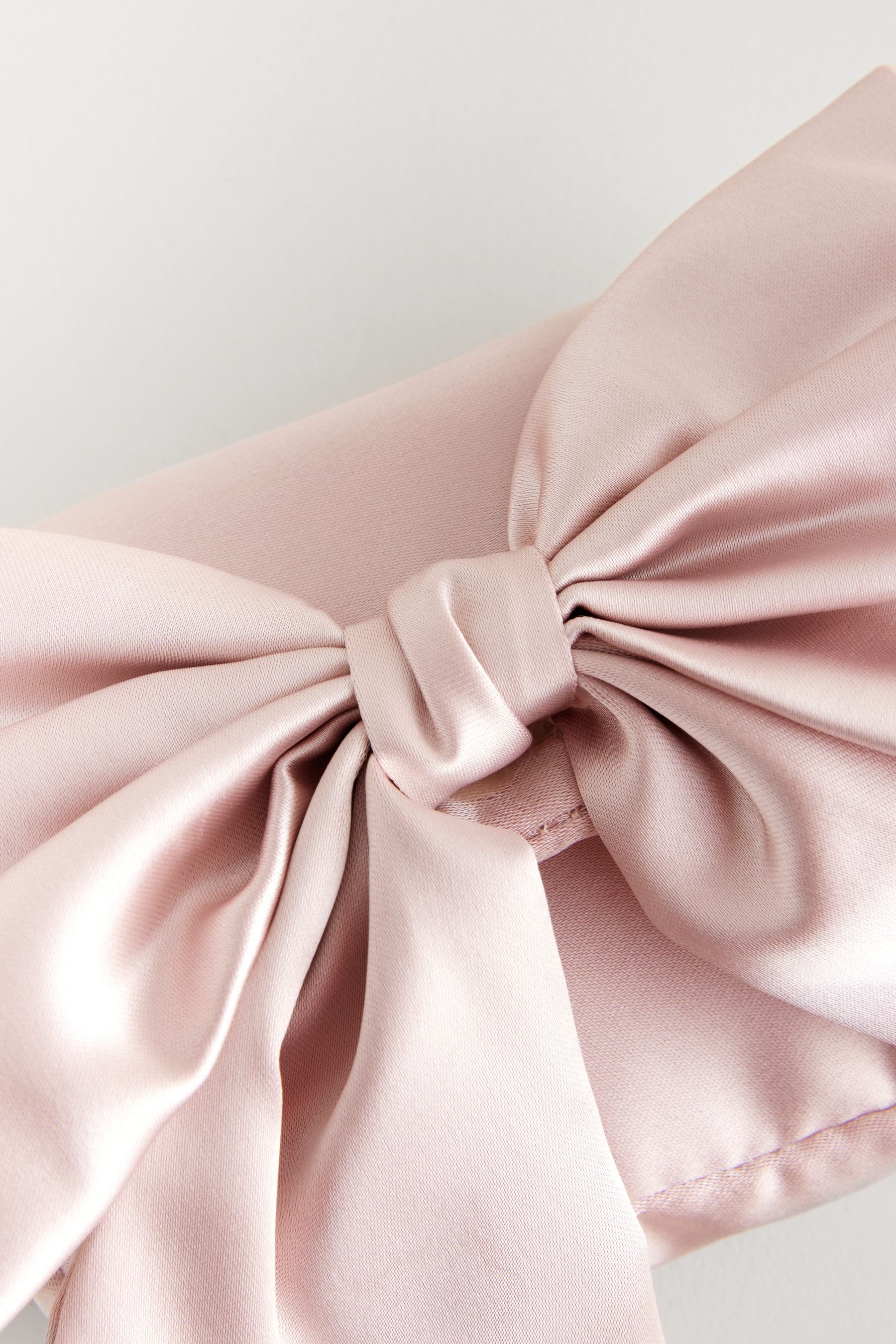 Light Pink Statement Satin Bow Bag