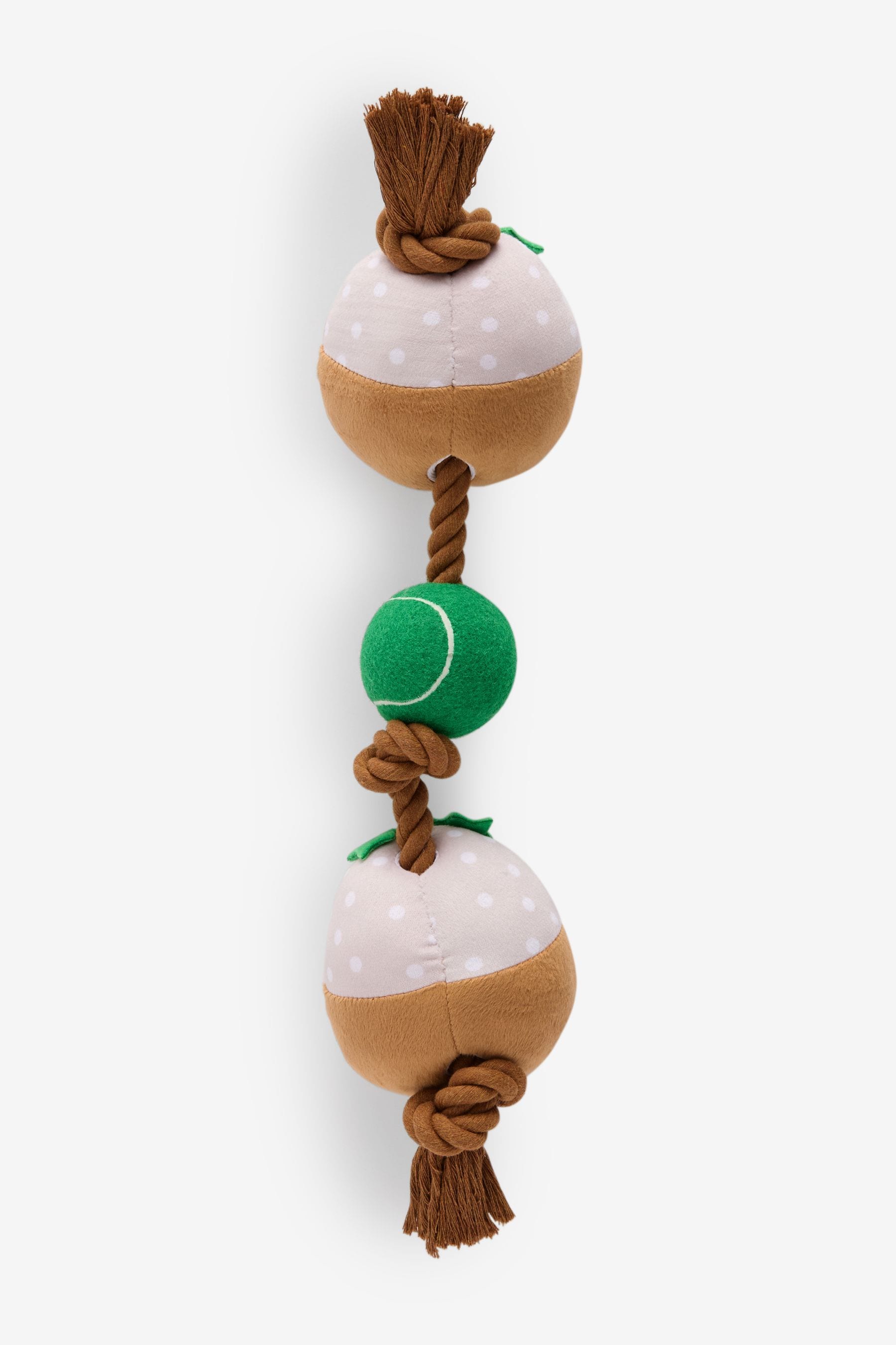 Christmas Pudding Rope and Ball Pet Toy