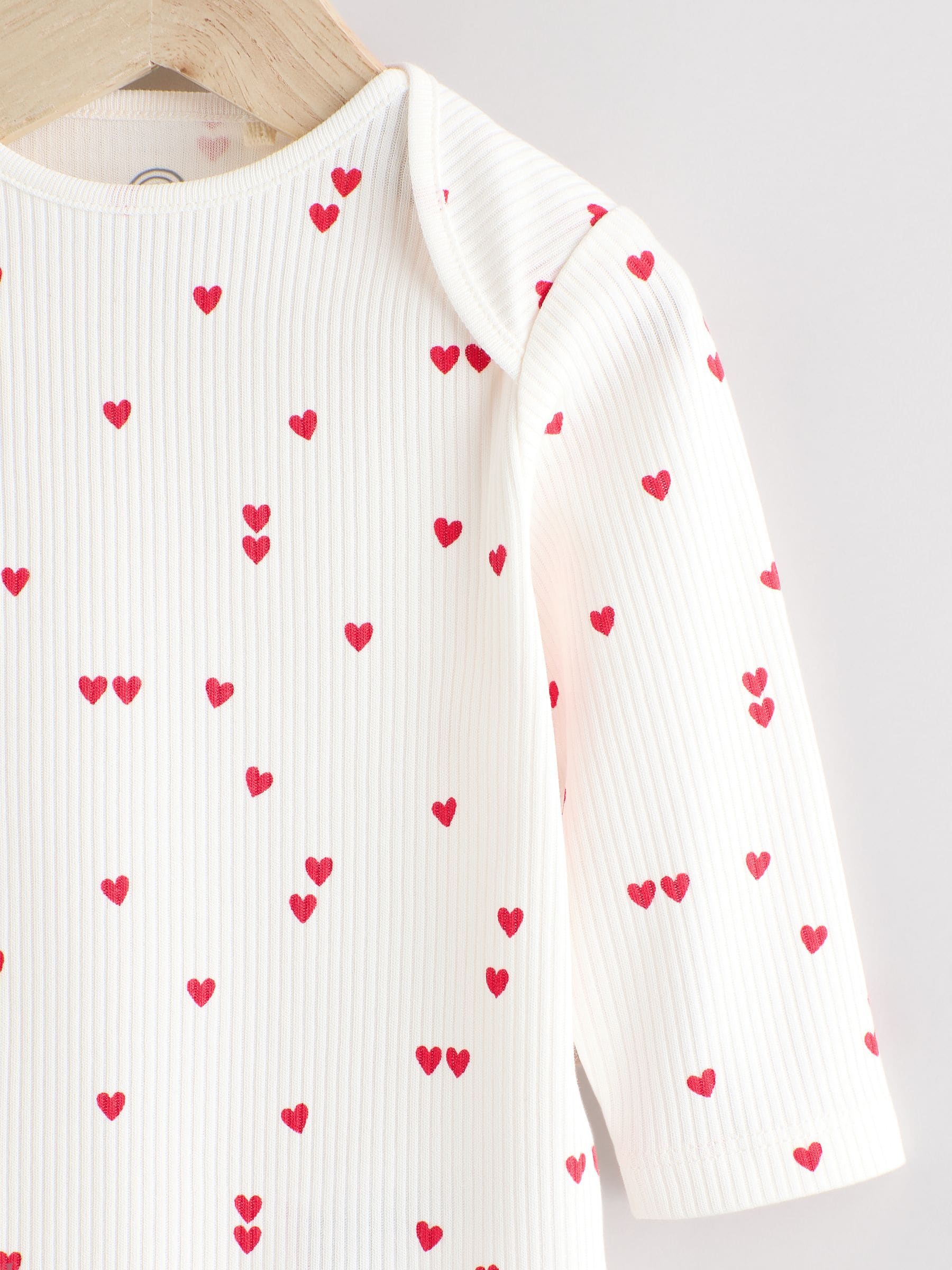 Red Heart Valentines Long Sleeve Baby 100% Cotton Bodysuit