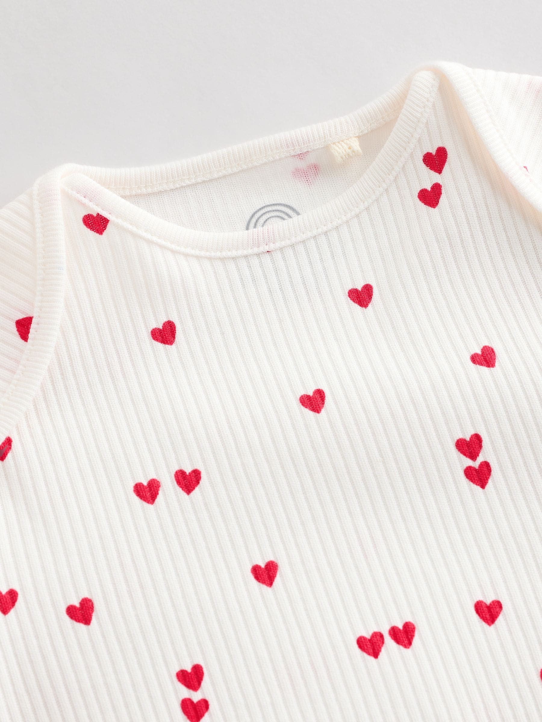 Red Heart Valentines Long Sleeve Baby 100% Cotton Bodysuit