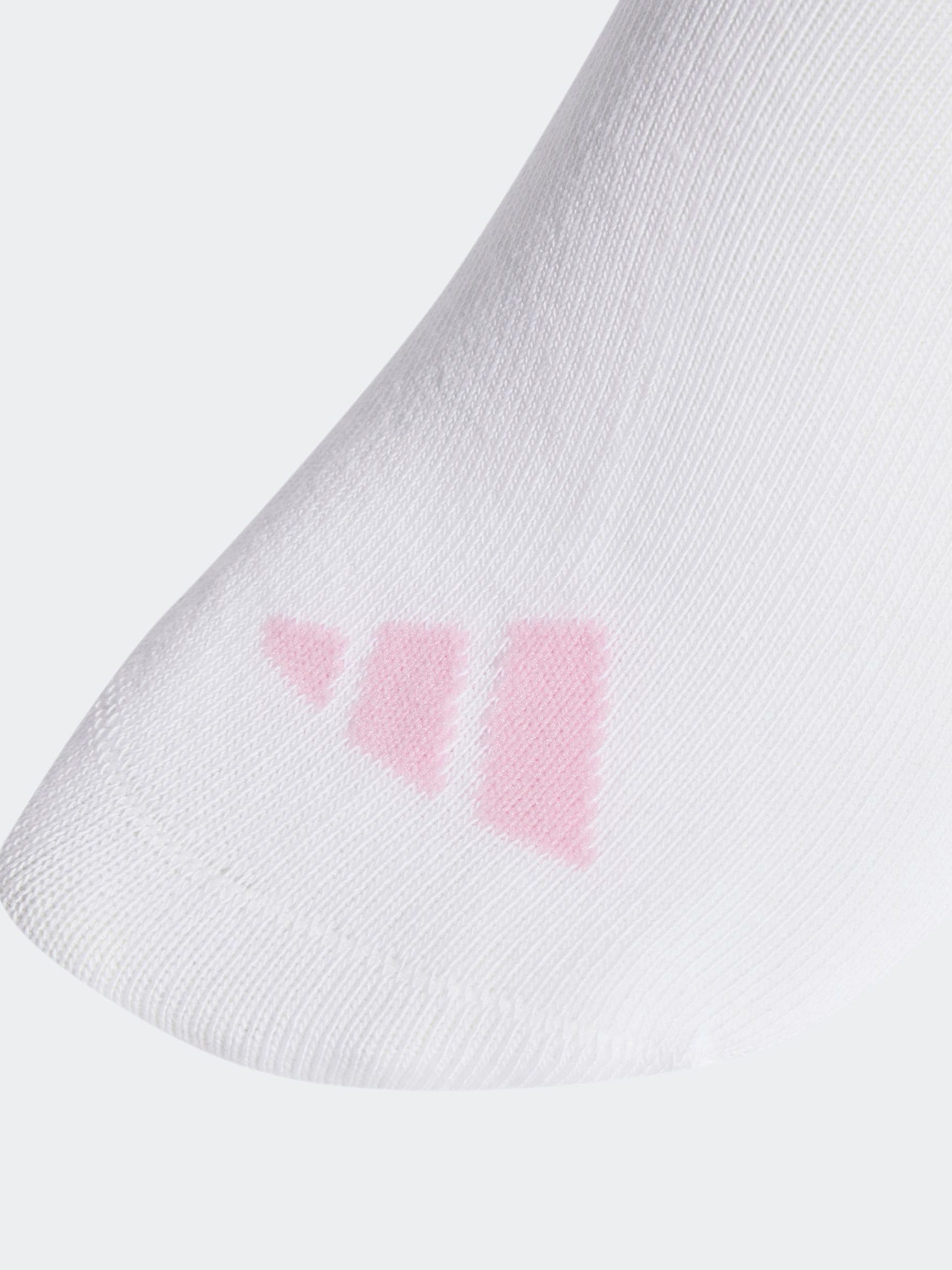 adidas White Ribbed 3 Pack Socks