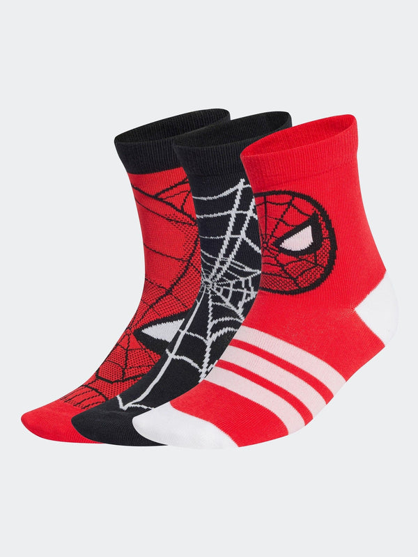 adidas Red/Black Marvel Spider Man Socks 3 Pack