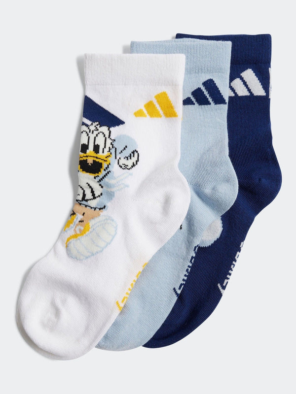 adidas Blue/White Kids Little Disney Mickey Mouse Socks 3 Pack