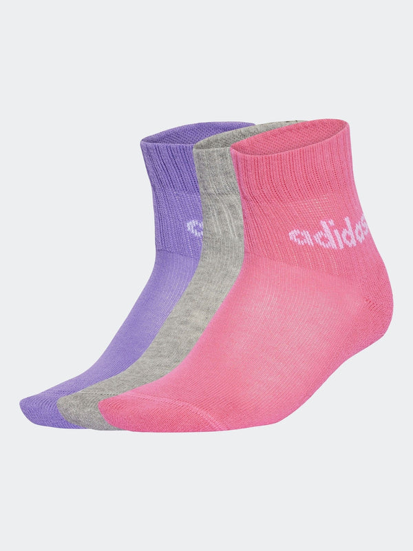 adidas Pink/Lilac Linear Ankle 5 Packs Socks