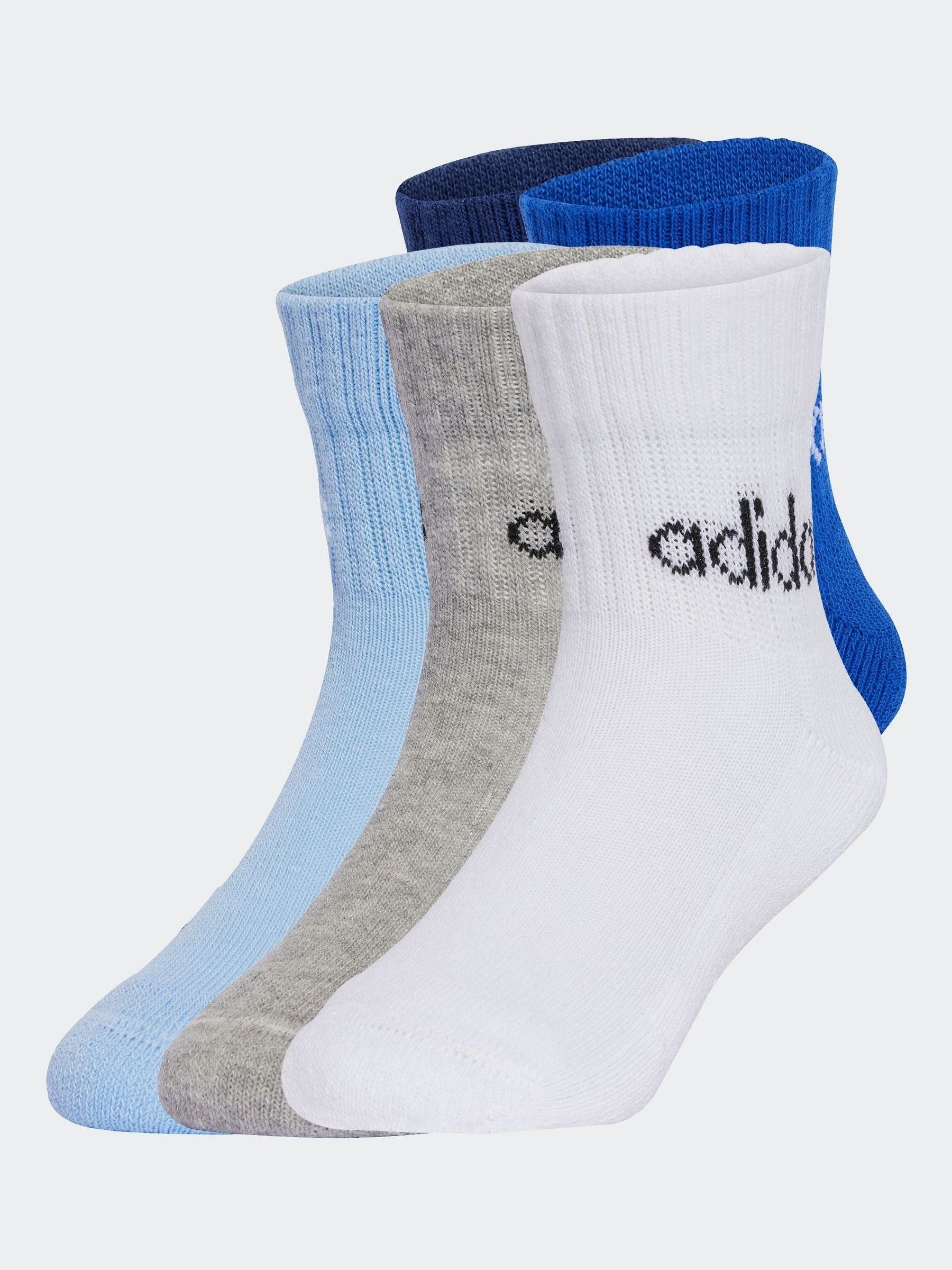 adidas Blue/Navy Linear Ankle 5 Packs Socks